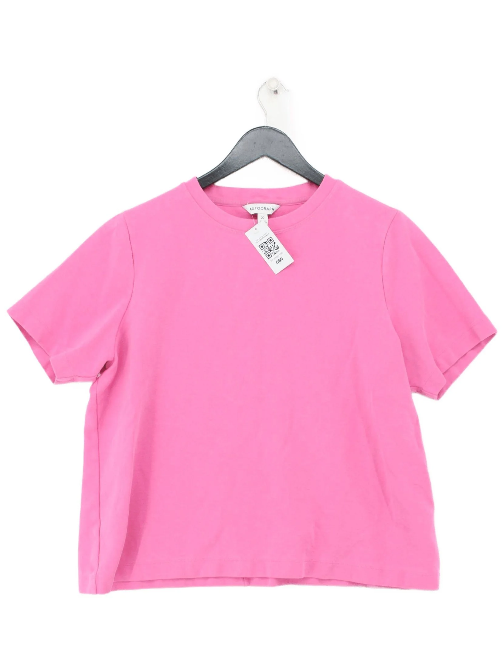 Autograph Women's T-Shirt UK 20 Pink Cotton with Elastane Basic