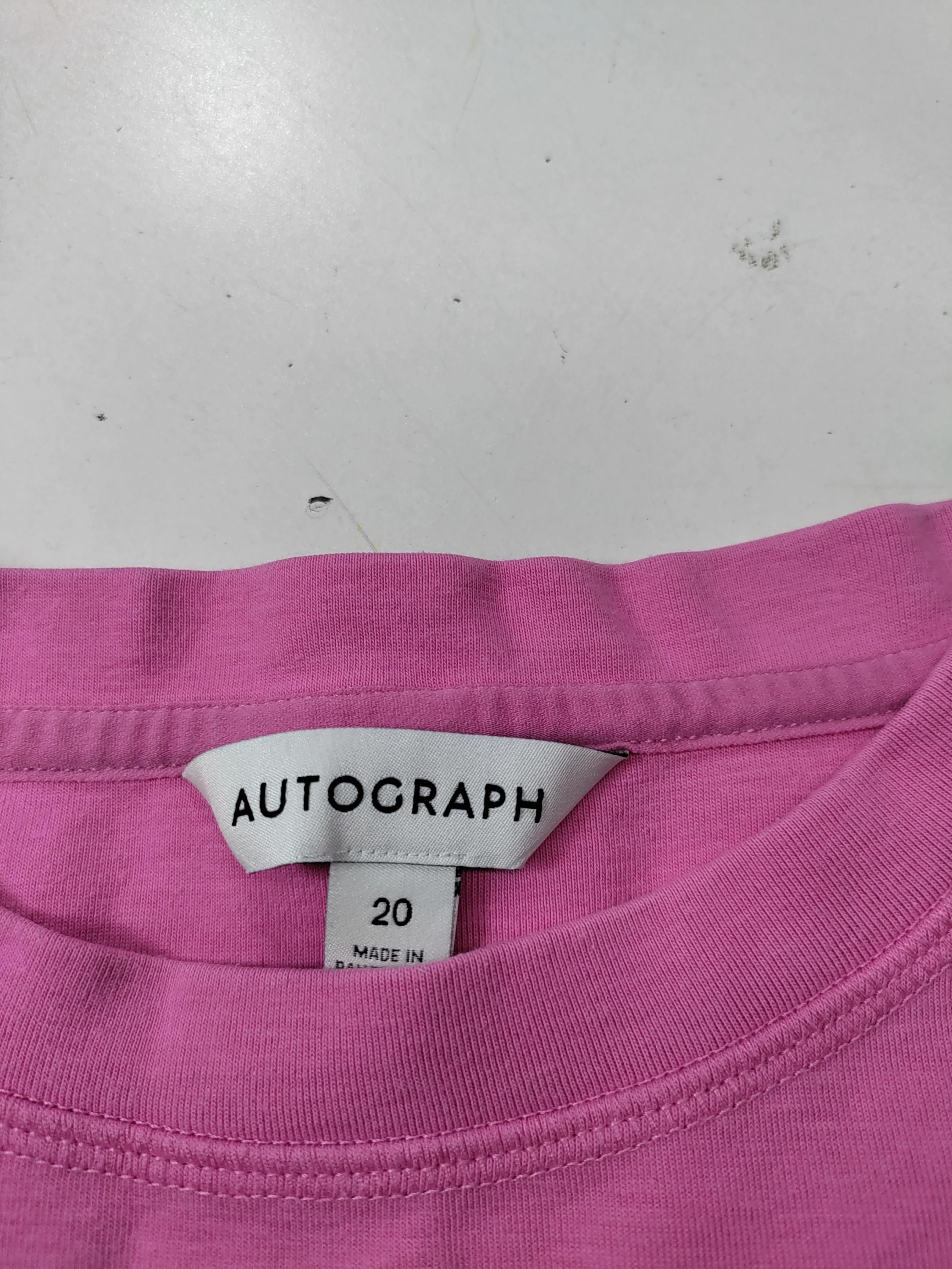 Autograph Women's T-Shirt UK 20 Pink Cotton with Elastane Basic - Image 5