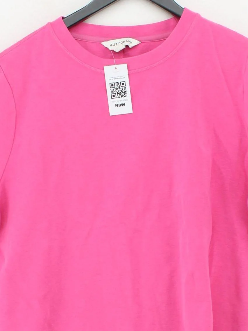 Autograph Women's T-Shirt UK 20 Pink Cotton with Elastane Basic - Image 3