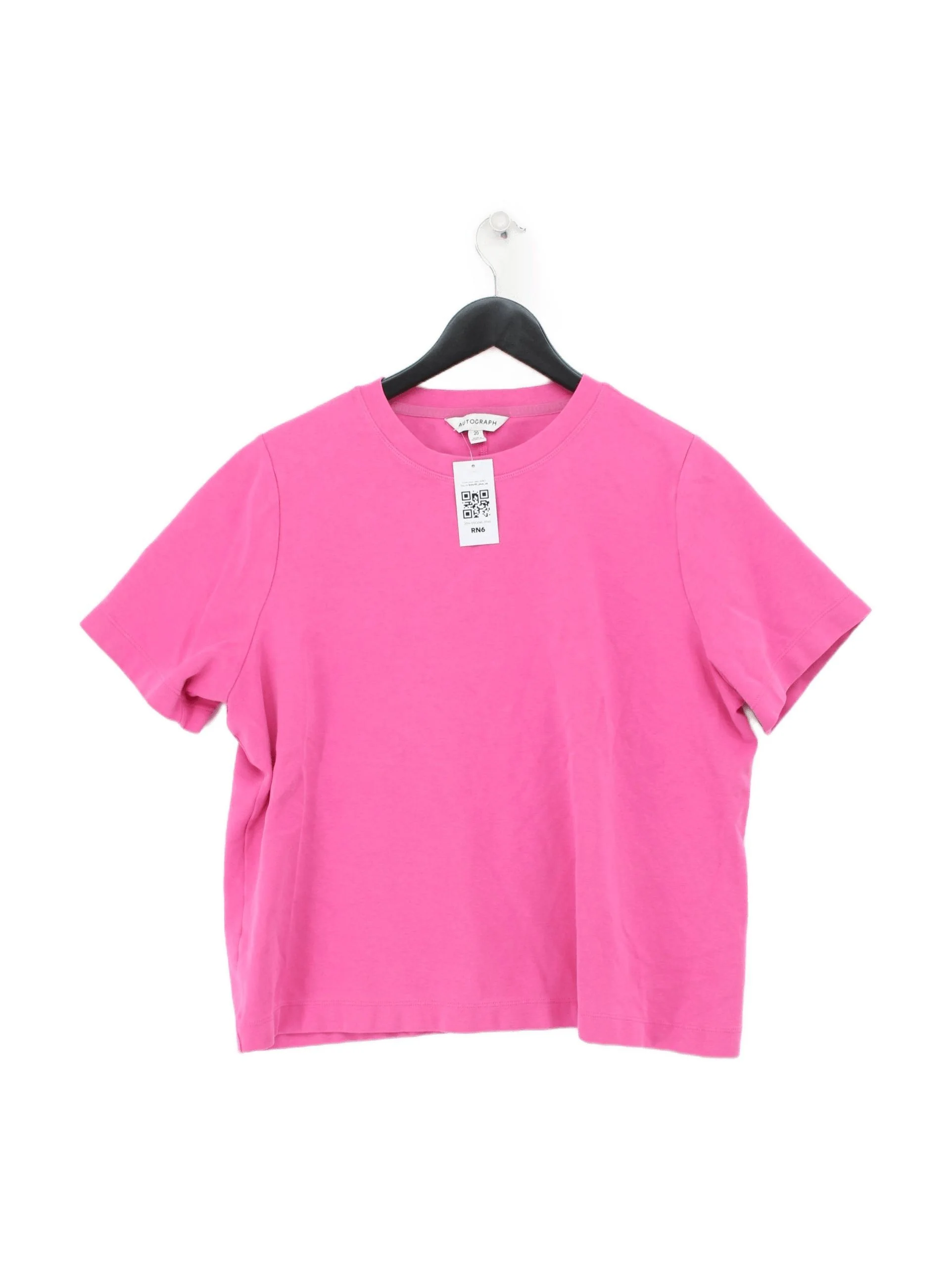 Autograph Women's T-Shirt UK 20 Pink Cotton with Elastane Basic