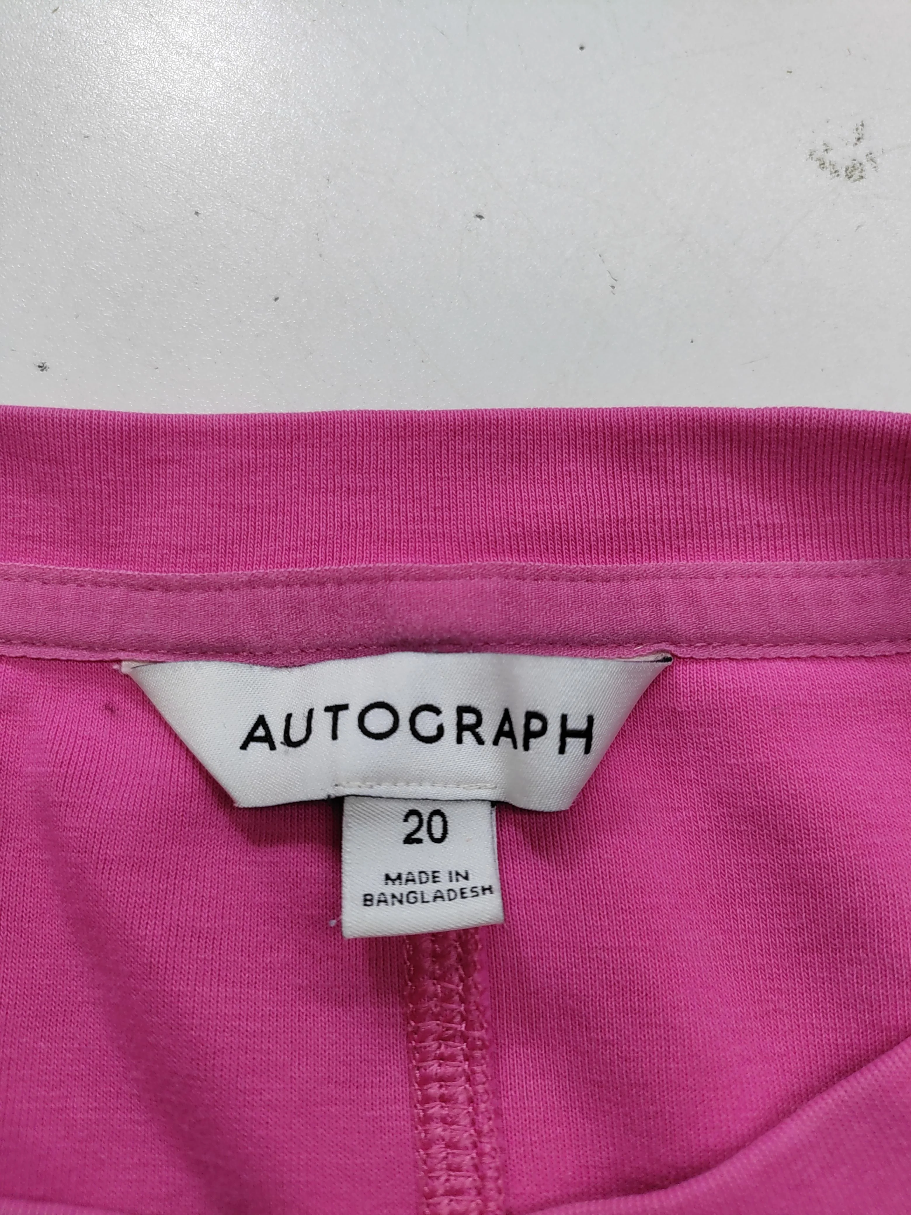 Autograph Women's T-Shirt UK 20 Pink Cotton with Elastane Basic - Image 5