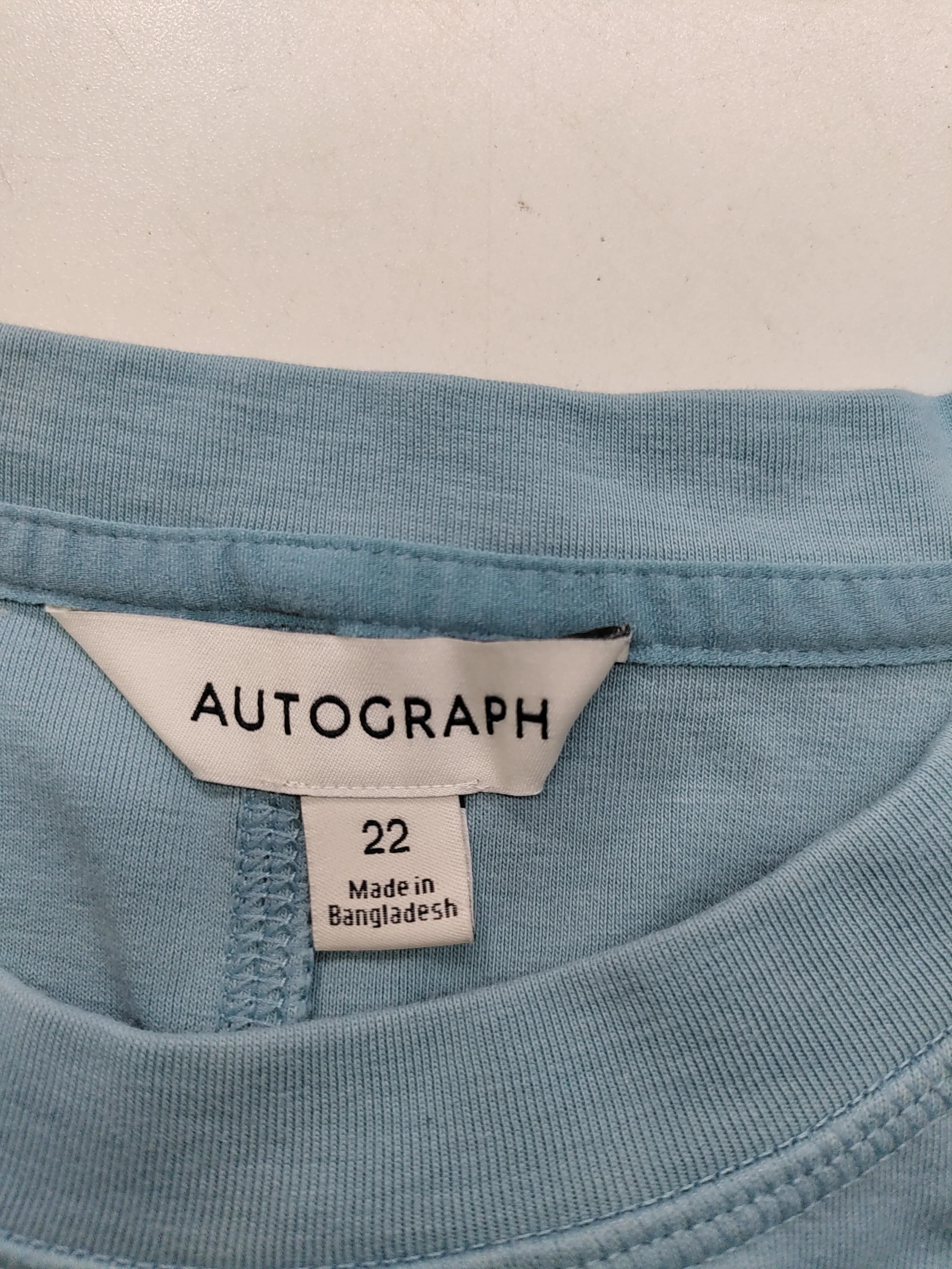 Autograph Women's T-Shirt UK 22 Blue Cotton with Elastane Basic - Image 5