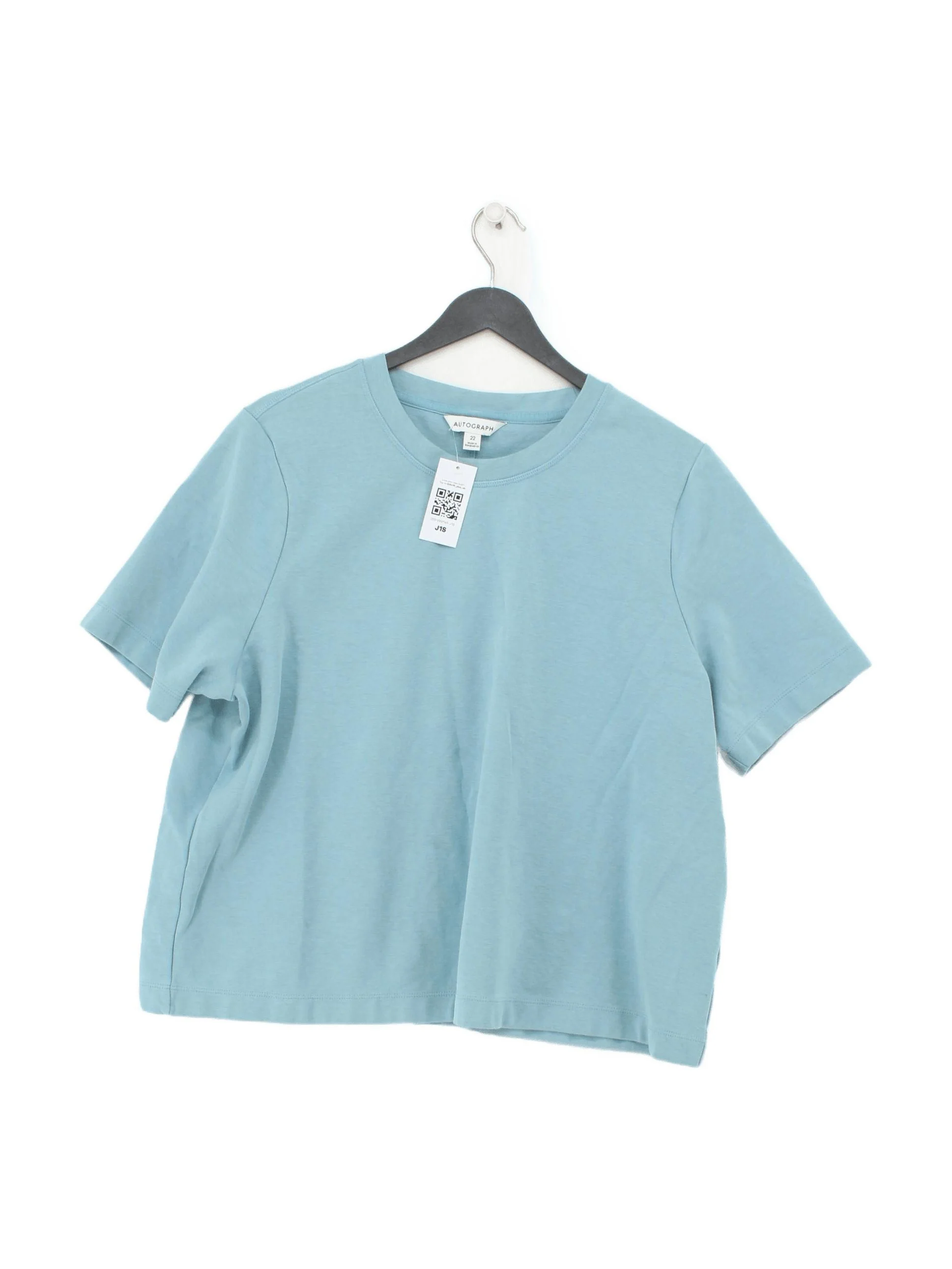 Autograph Women's T-Shirt UK 22 Blue Cotton with Elastane, Spandex Basic