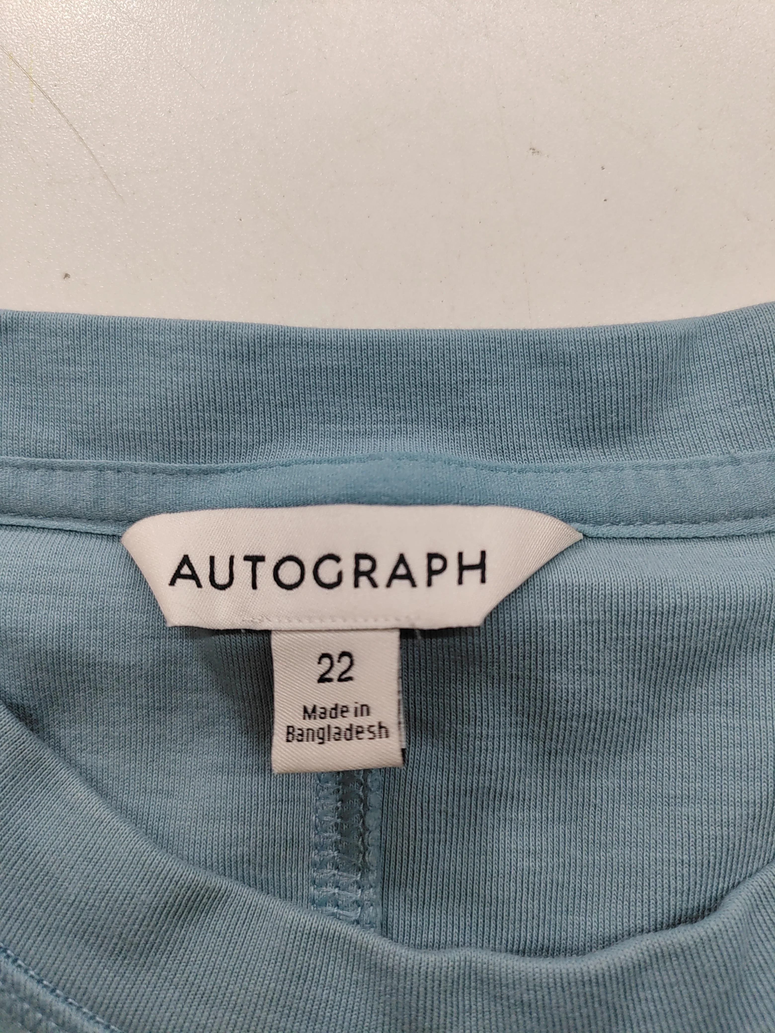 Autograph Women's T-Shirt UK 22 Blue Cotton with Elastane, Spandex Basic - Image 5