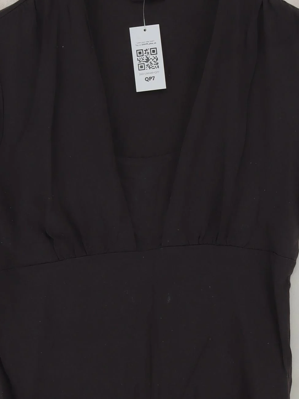 Autograph Women's Top S Black Viscose with Elastane Short Sleeve V-Neck Basic - Image 3