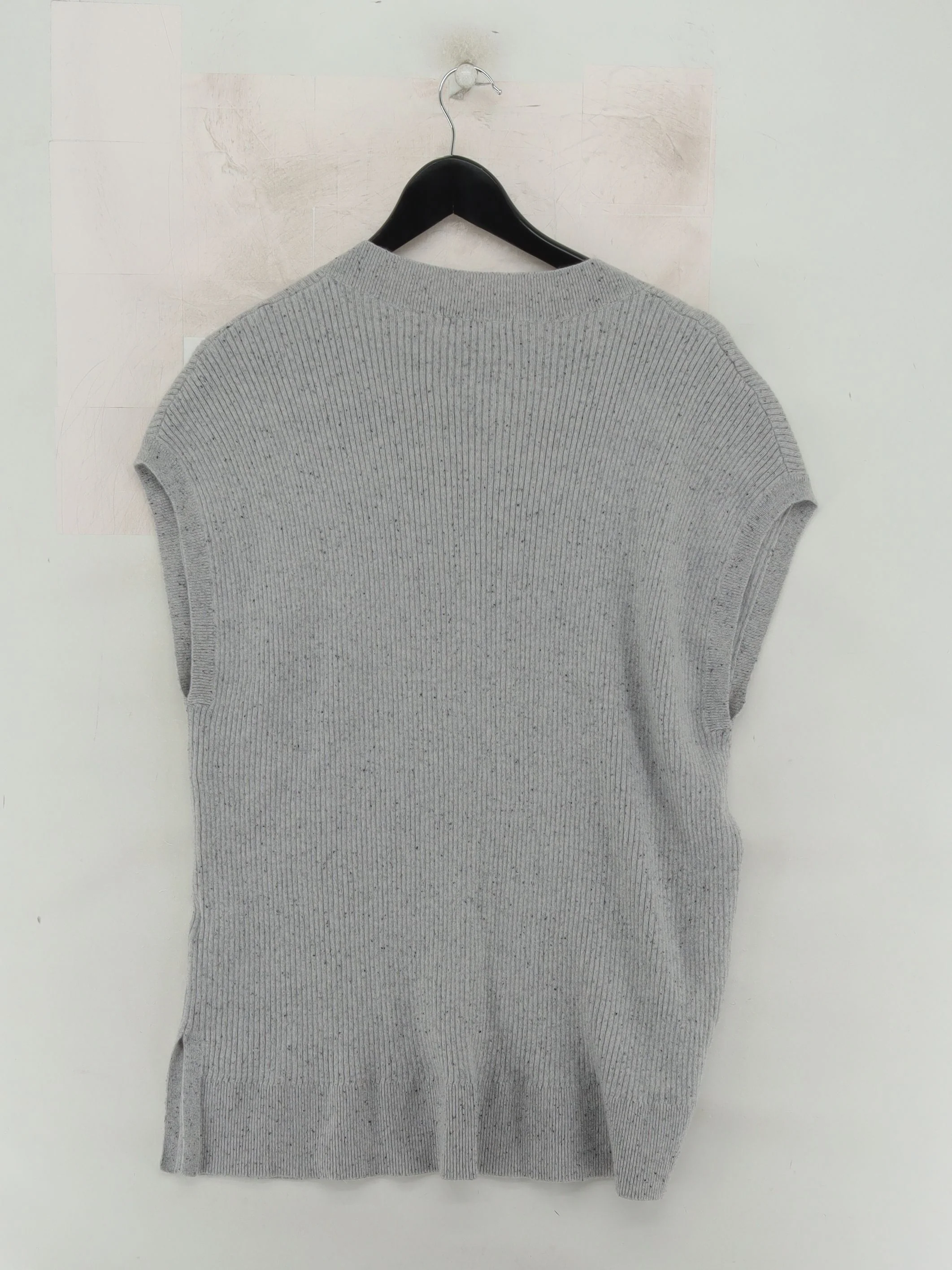 Autograph Women's Top XL Grey 100% Cashmere Sleeveless V-Neck Basic - Image 2