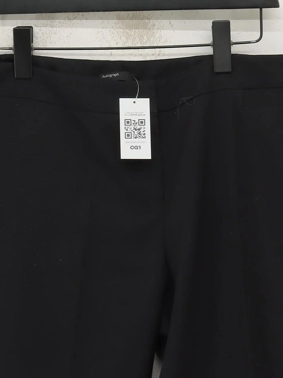 Autograph Women's Trousers UK 14 Black Polyester with Viscose, Wool Chino - Image 3