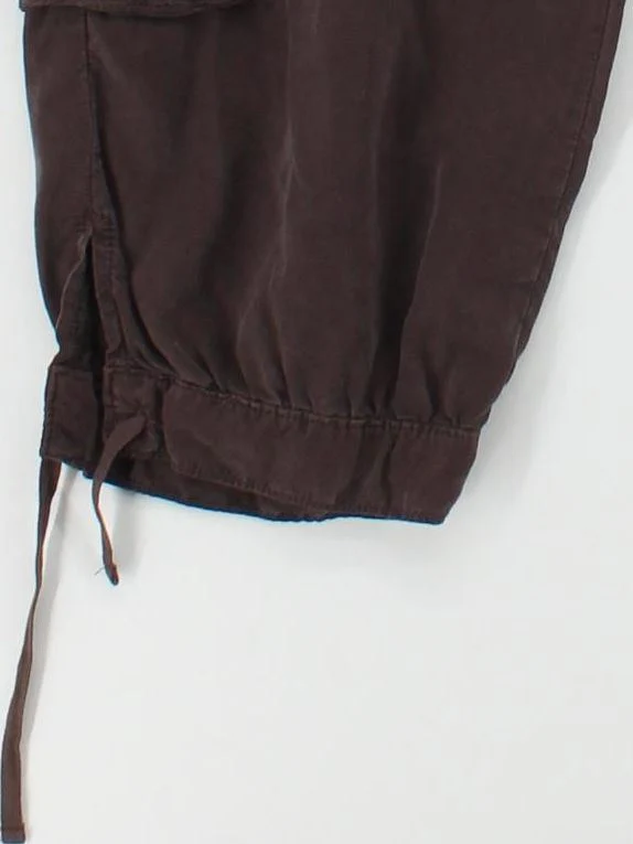 Autograph Women's Trousers UK 14 Brown 100% Lyocell Modal Wide-Leg Cargo - Image 4