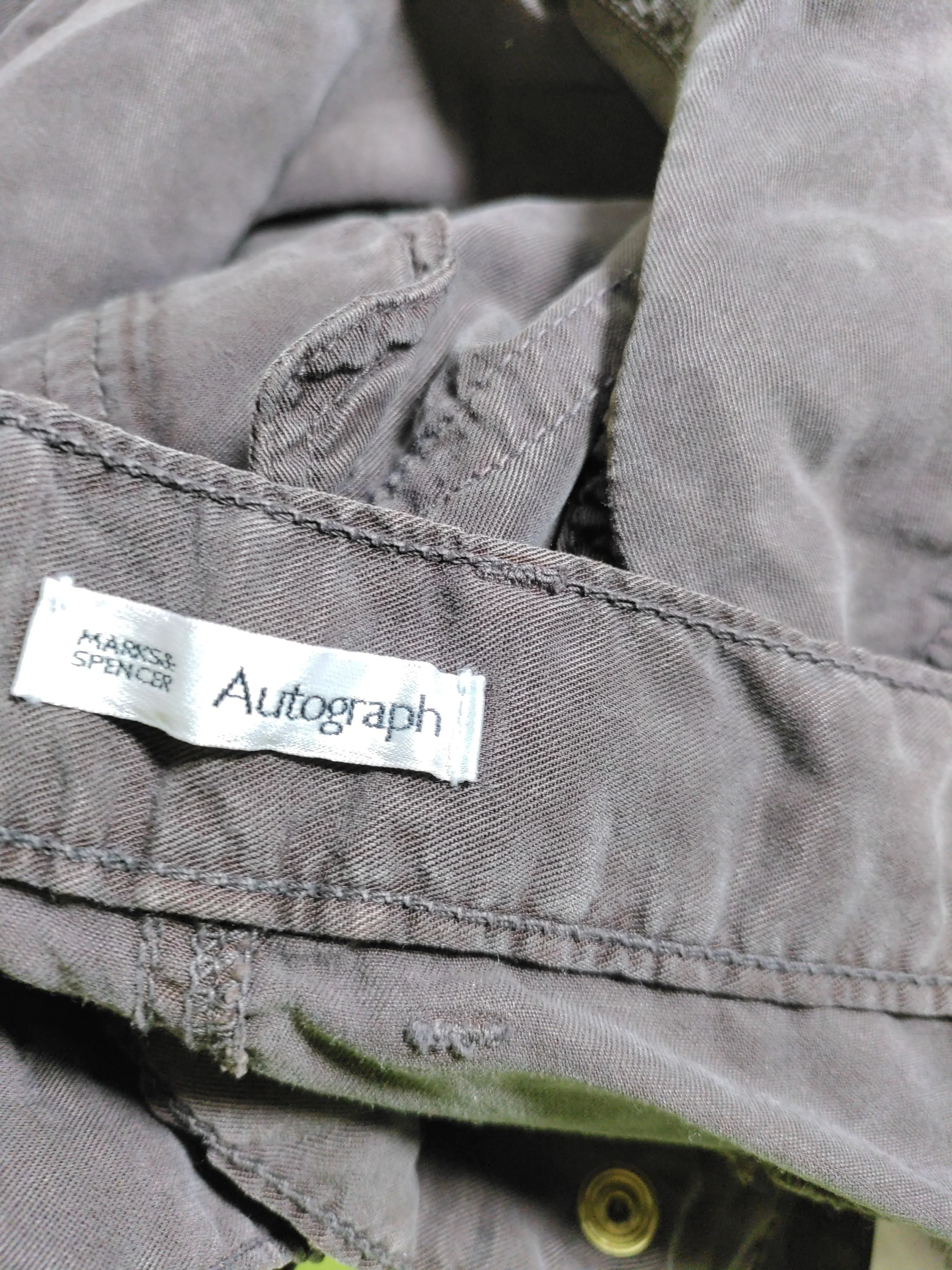 Autograph Women's Trousers UK 14 Brown 100% Lyocell Modal Wide-Leg Cargo - Image 5