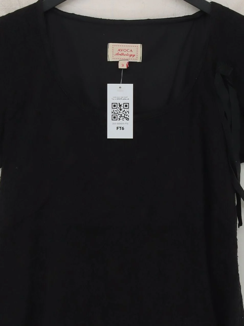 Avoca T-Shirt Midi Dress UK6 in Black - Image 3