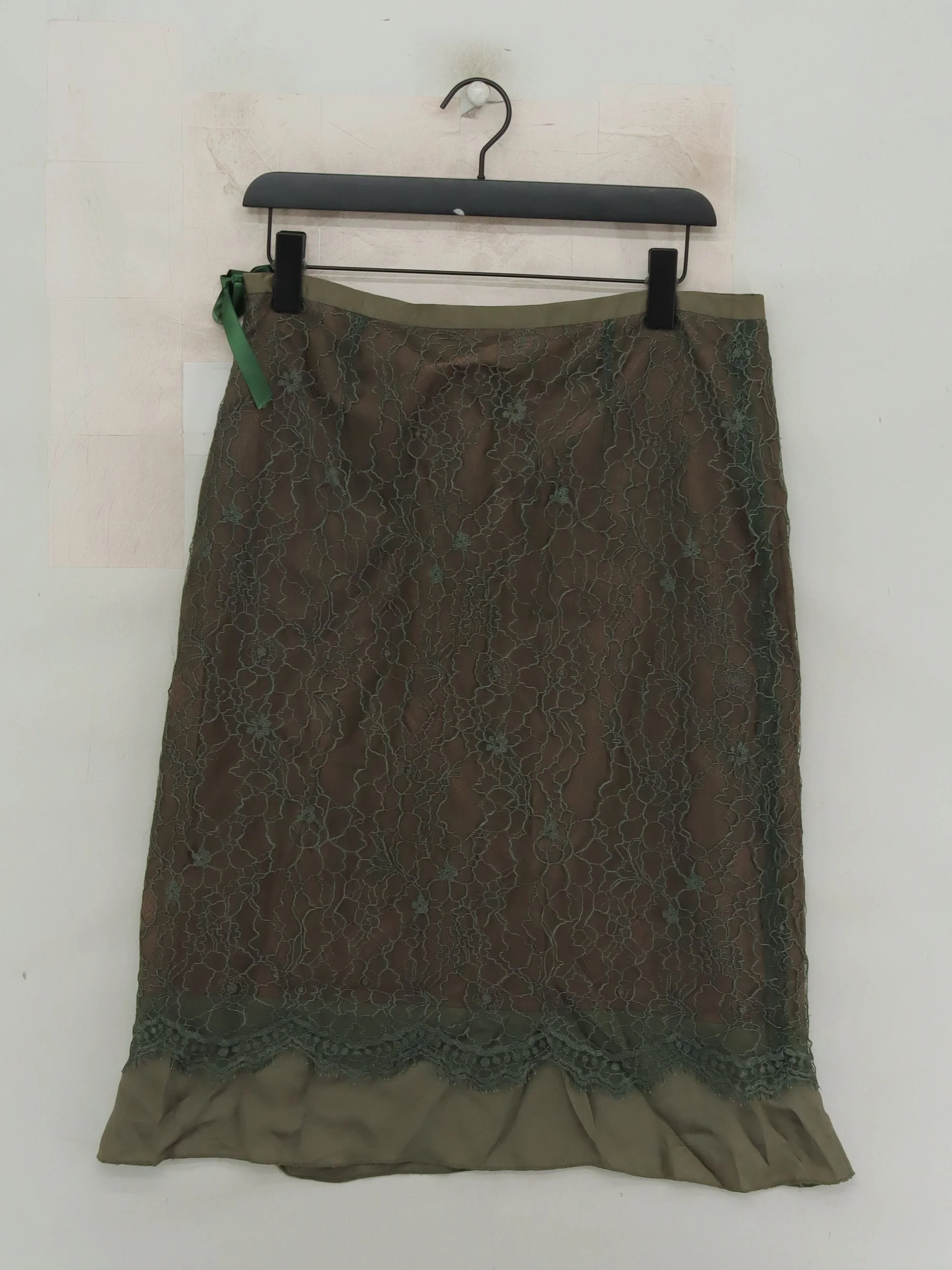 Avoca Women's Midi Skirt UK 10 Green Rayon - Image 2