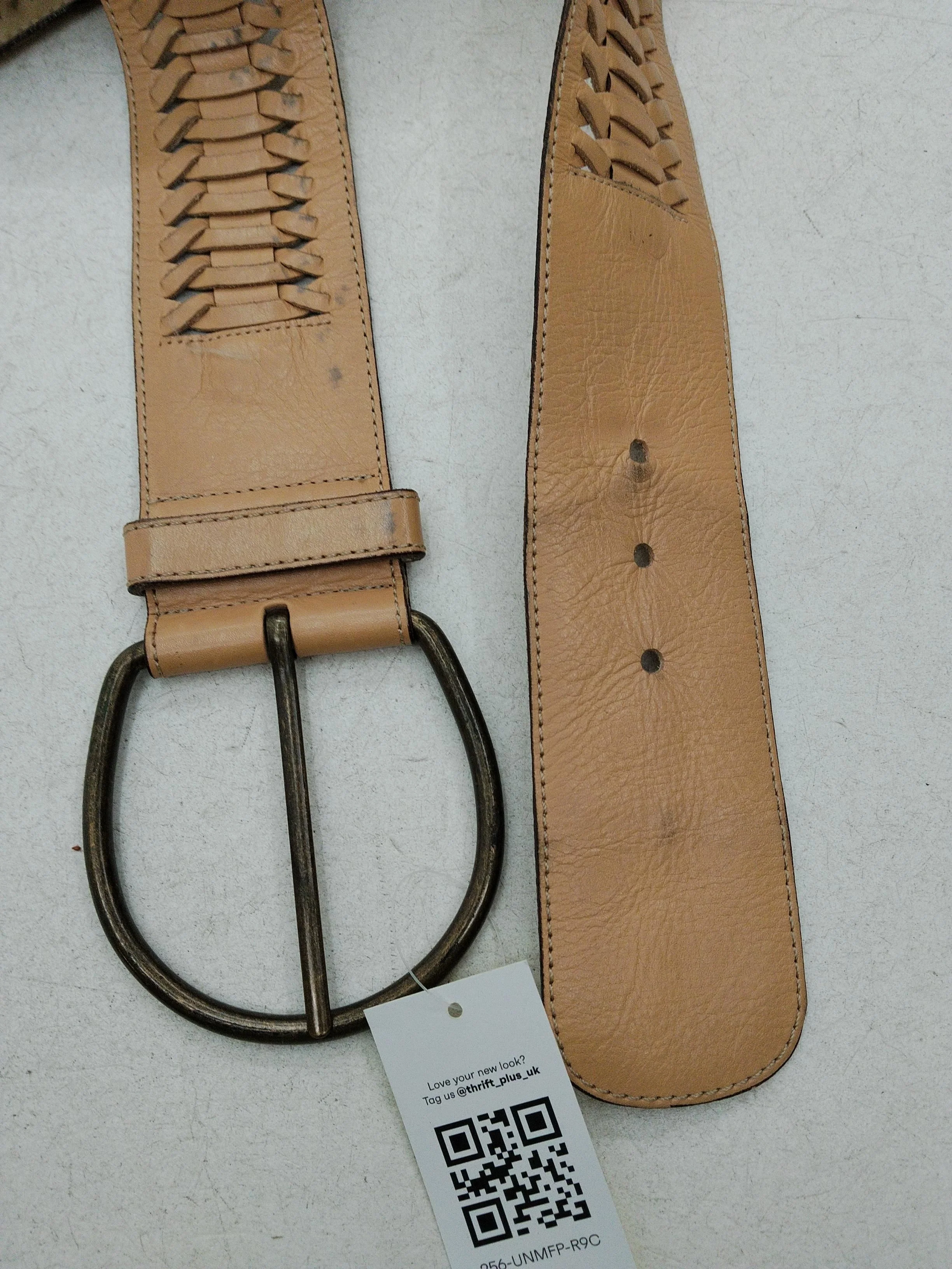 Avon Men's Belt M Tan 100% Leather Braided/Woven Belt - Image 3