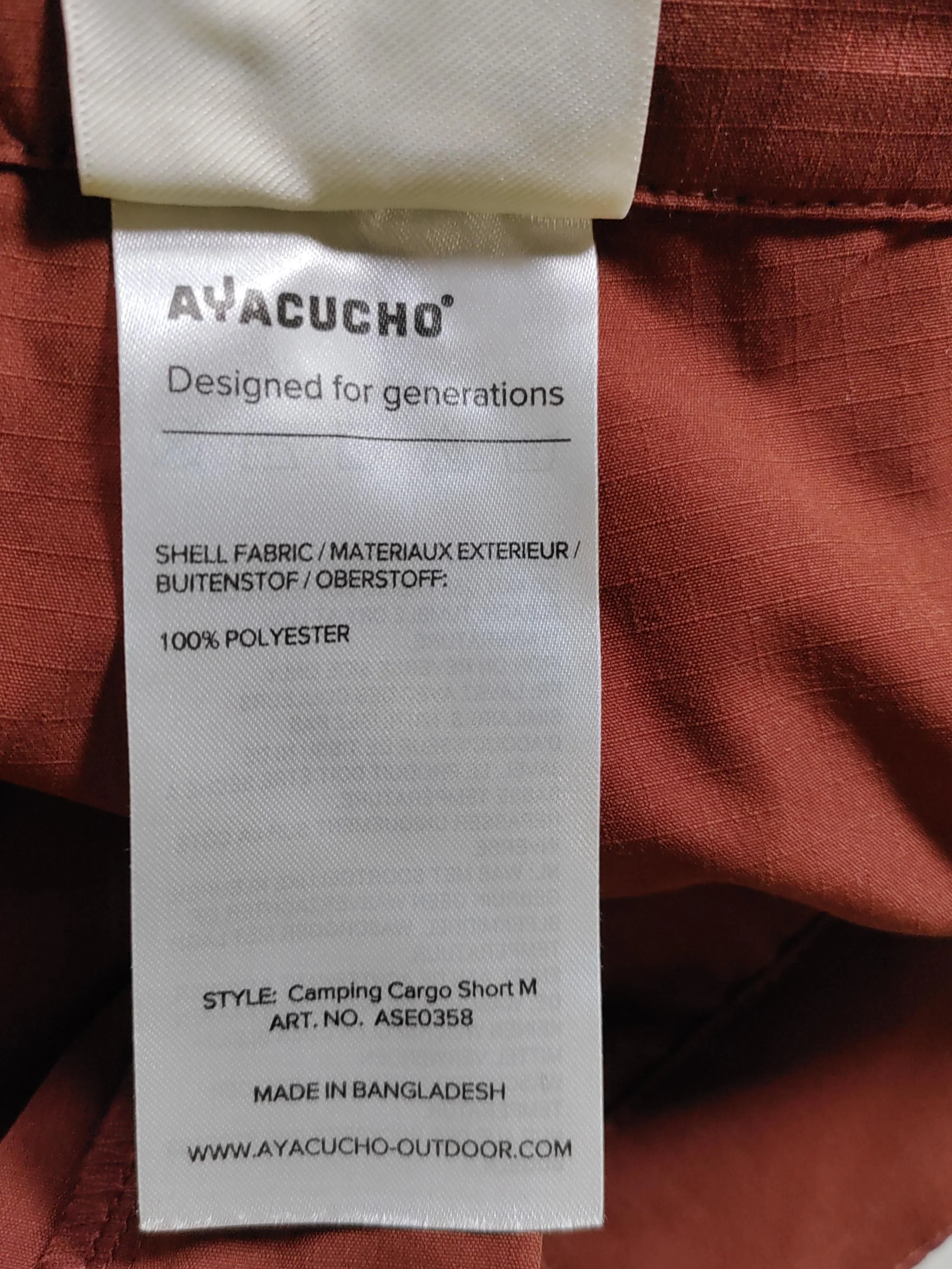 Ayacucho Men's Shorts XL Red 100% Polyester Cargo - Image 7