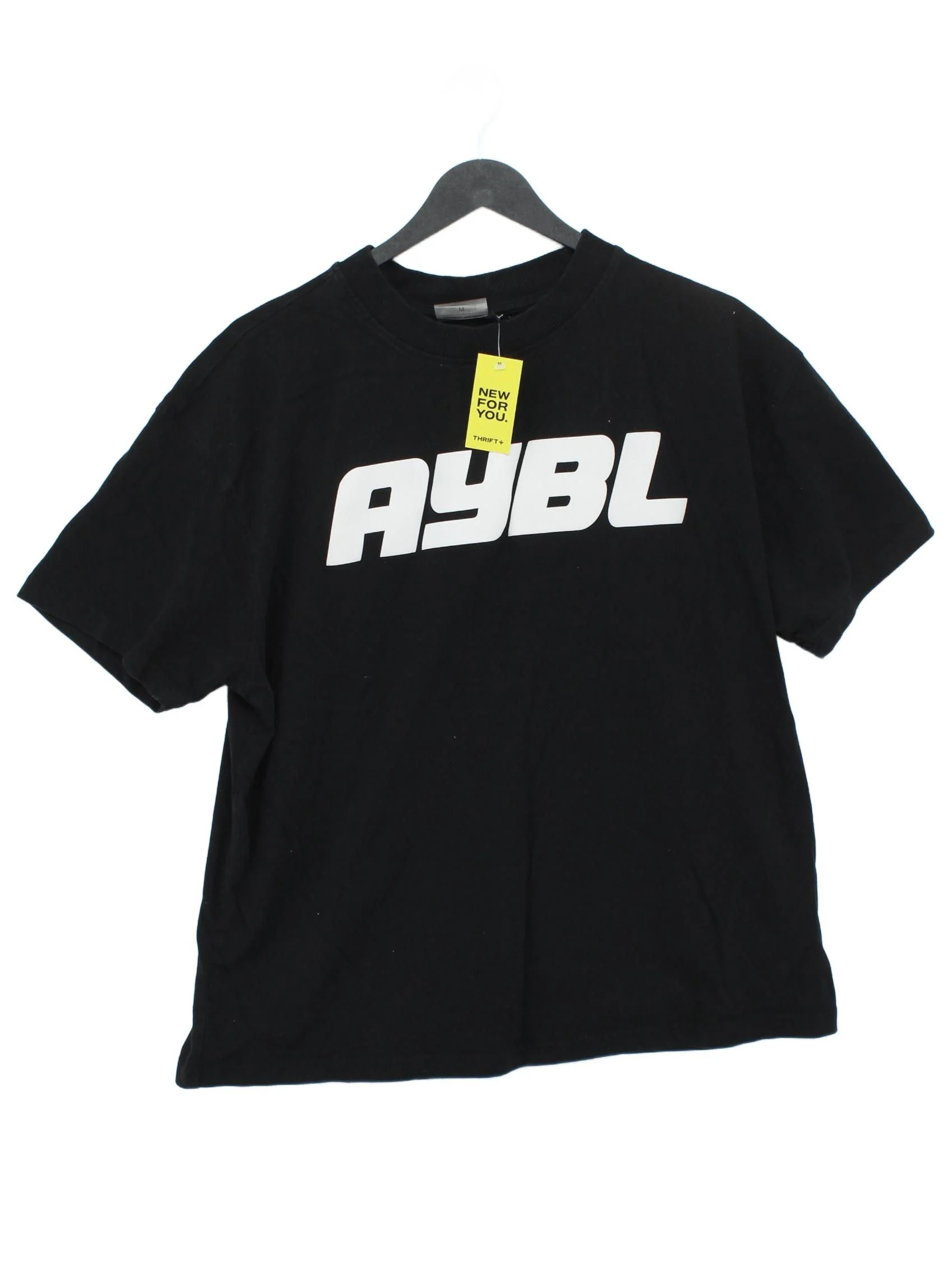 AYBL Men's T-Shirt M Black Graphic Cotton with Polyester Basic
