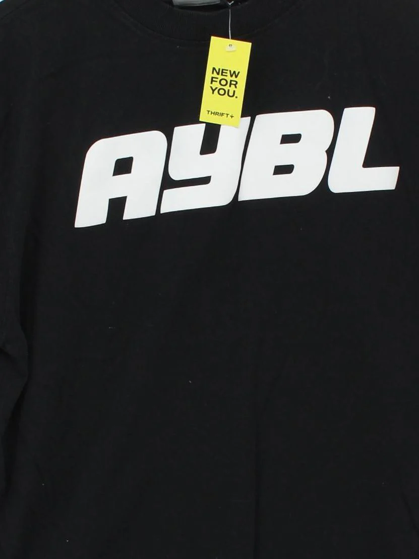 AYBL Men's T-Shirt M Black Graphic Cotton with Polyester Basic - Image 3