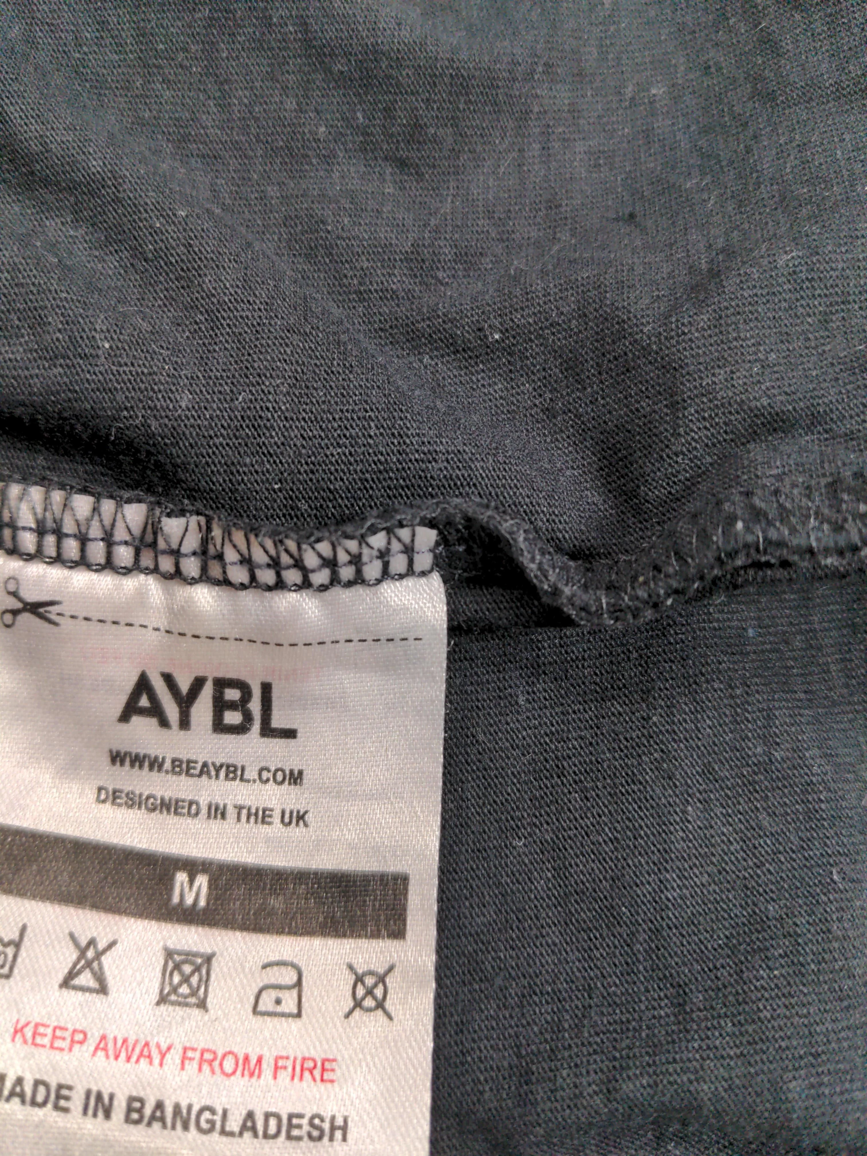 AYBL Men's T-Shirt M Black Graphic Cotton with Polyester Basic - Image 5
