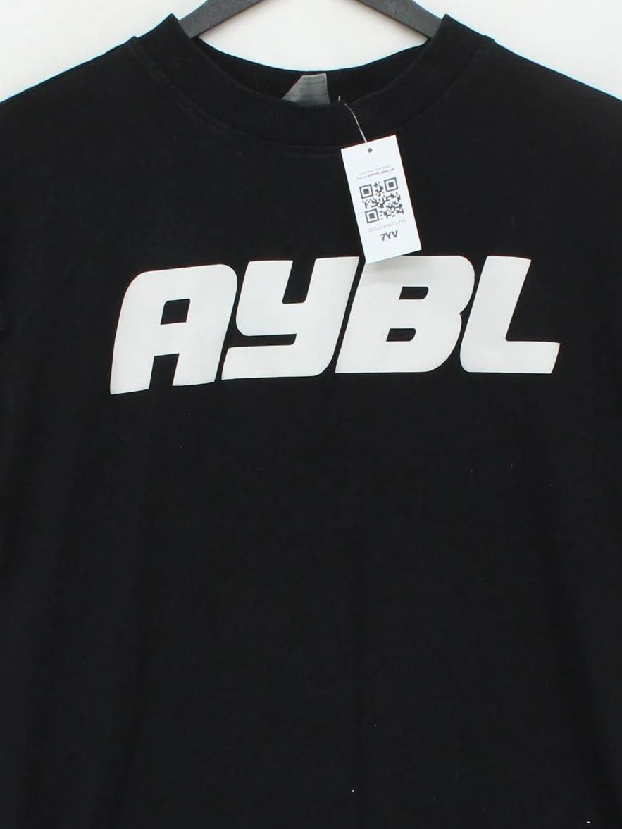 AYBL Men's T-Shirt S Black Graphic Cotton with Polyester Basic - Image 3