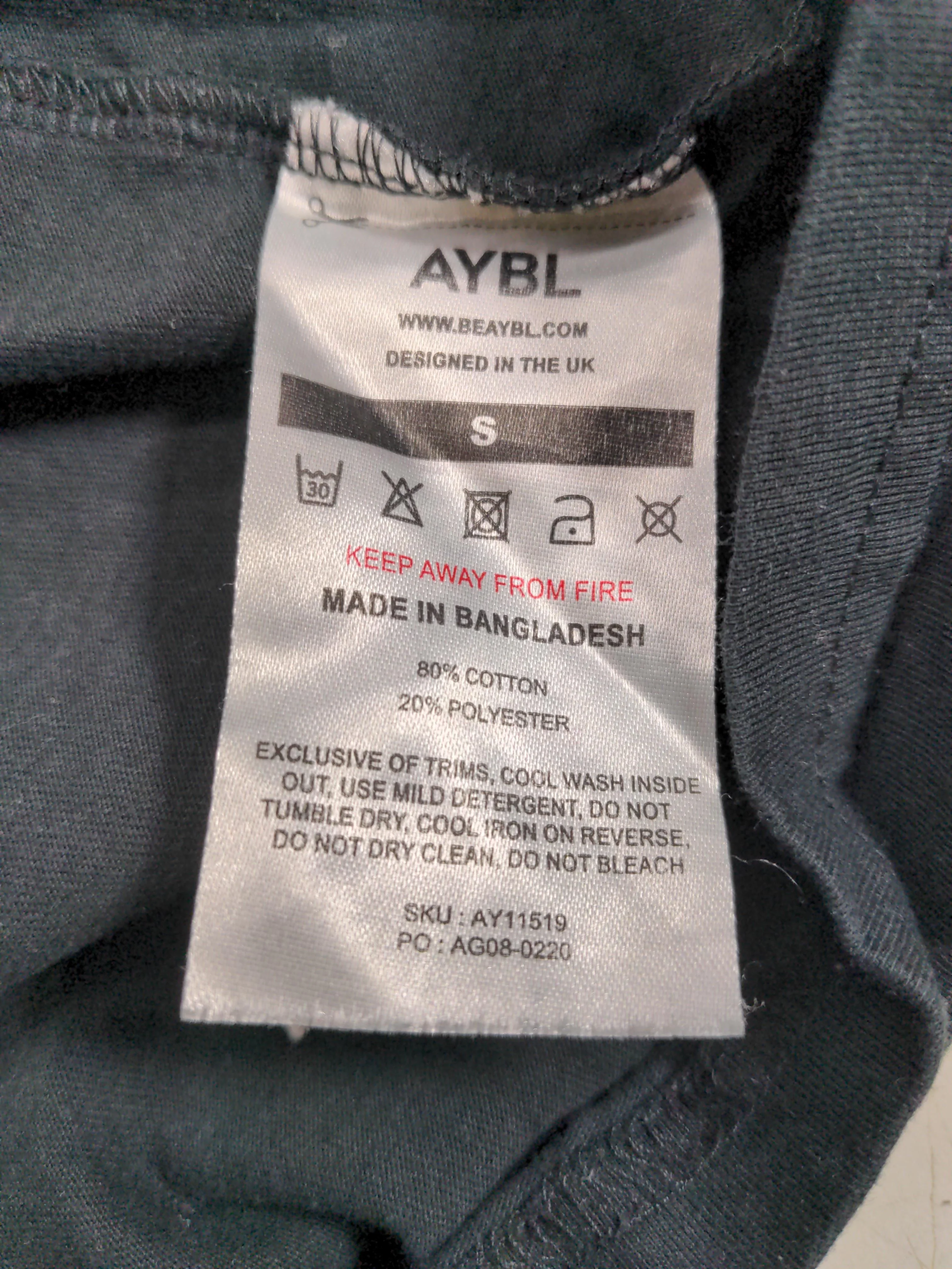 AYBL Men's T-Shirt S Black Graphic Cotton with Polyester Basic - Image 6