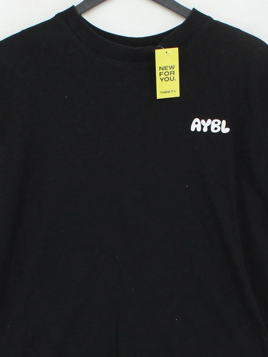 AYBL Men's T-Shirt S Black Graphic Cotton with Polyester Basic - Image 3