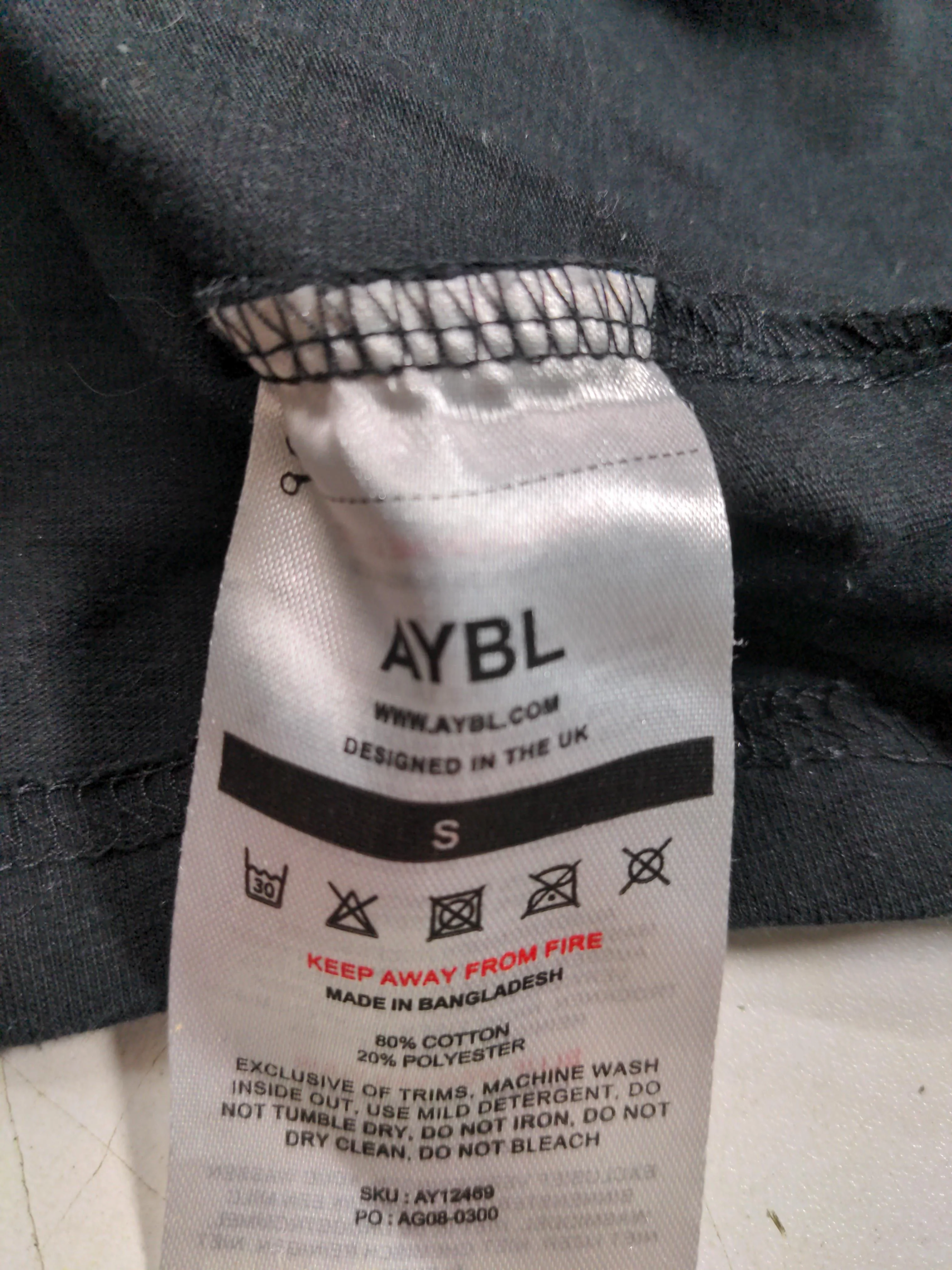 AYBL Men's T-Shirt S Black Graphic Cotton with Polyester Basic - Image 5