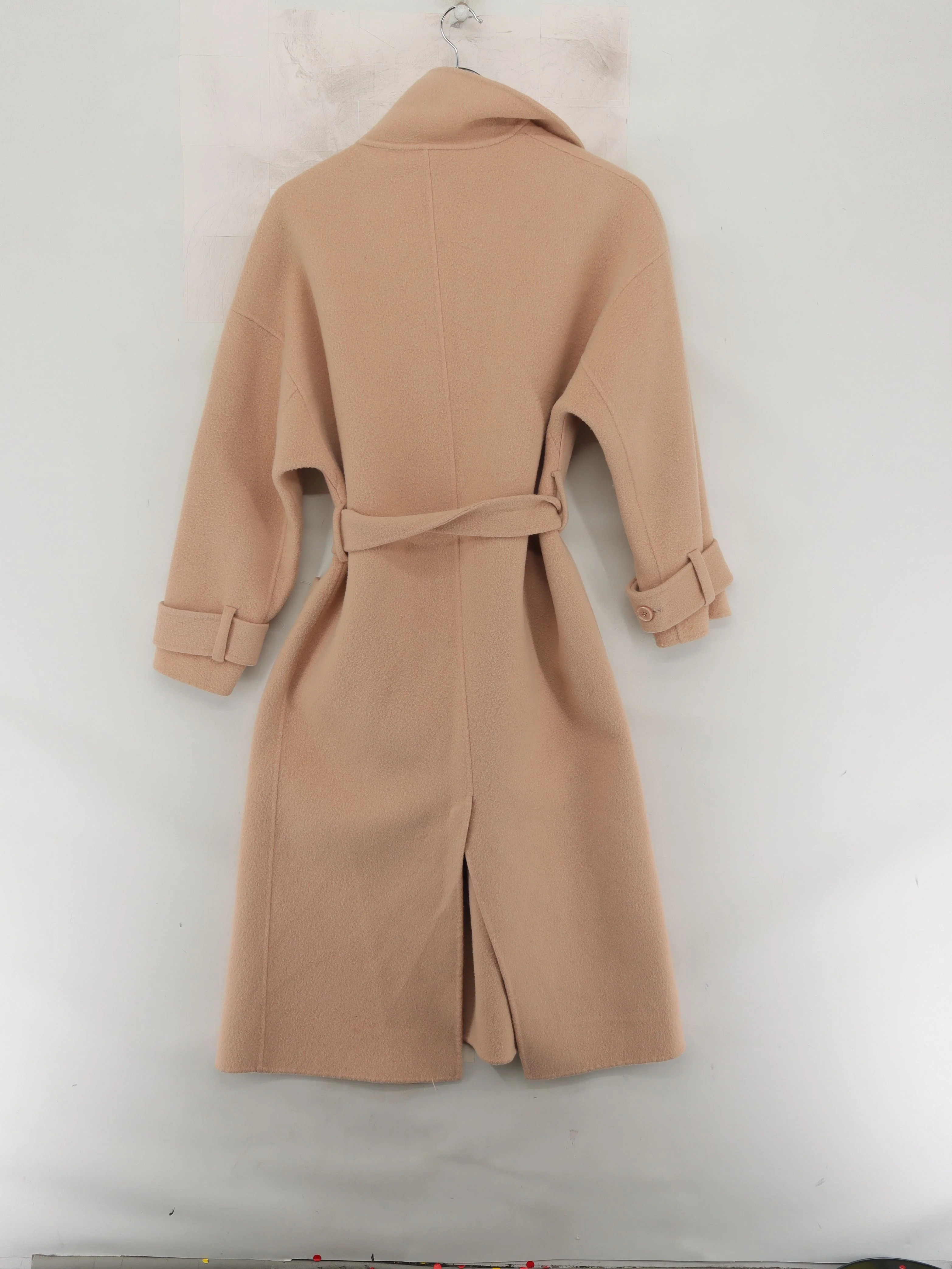 Ba&sh Women's Coat S Tan Wool with Polyamide Overcoat - Image 2