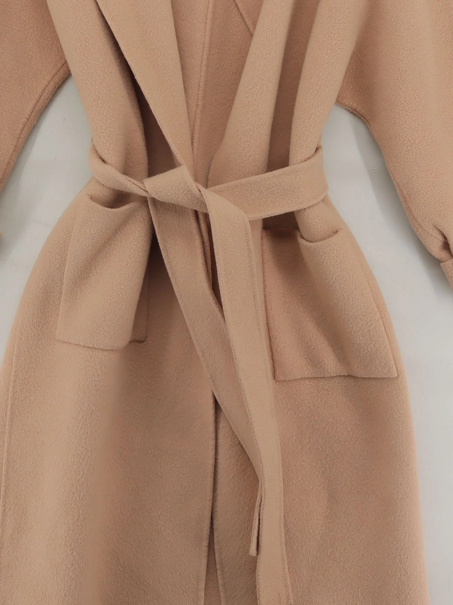 Ba&sh Women's Coat S Tan Wool with Polyamide Overcoat - Image 3