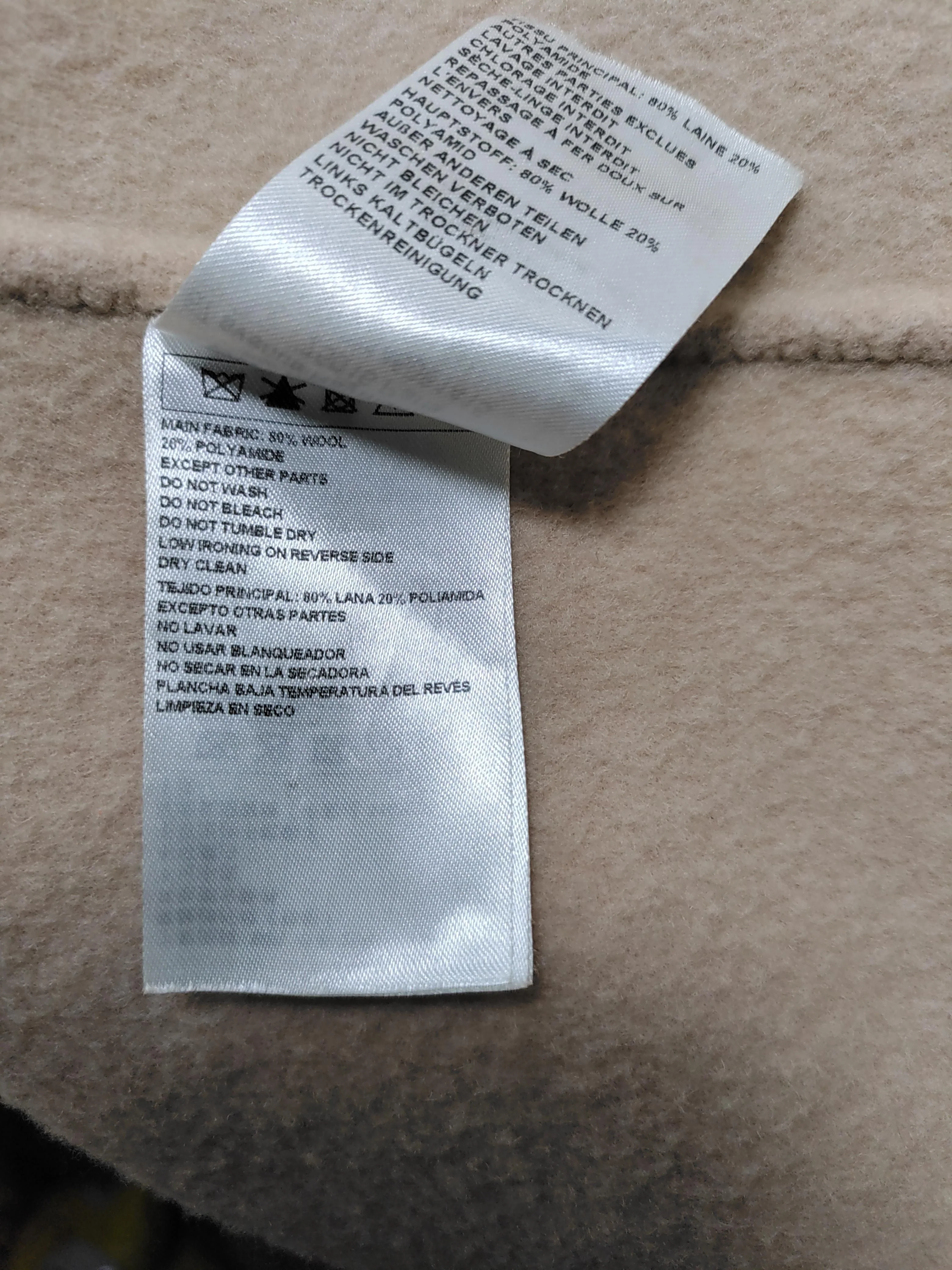 Ba&sh Women's Coat S Tan Wool with Polyamide Overcoat - Image 6