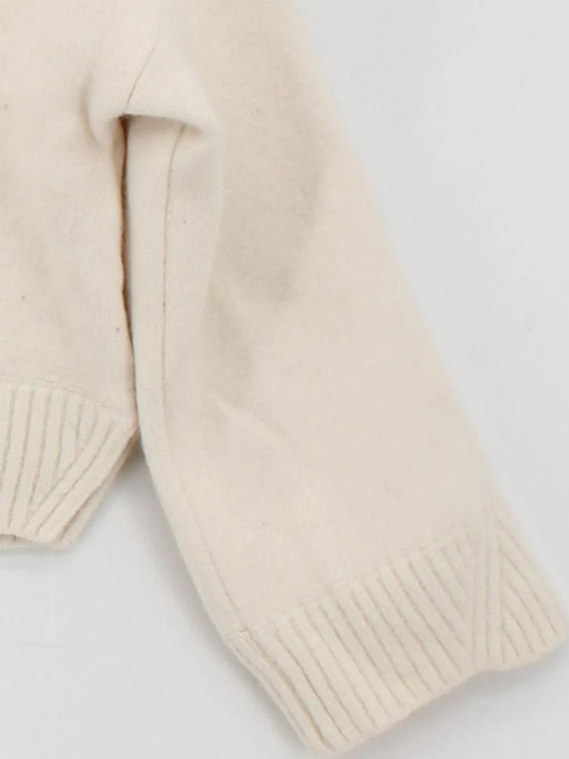 Ba&sh Women's Jumper M Cream Wool with Polyamide Collared Pullover - Image 4
