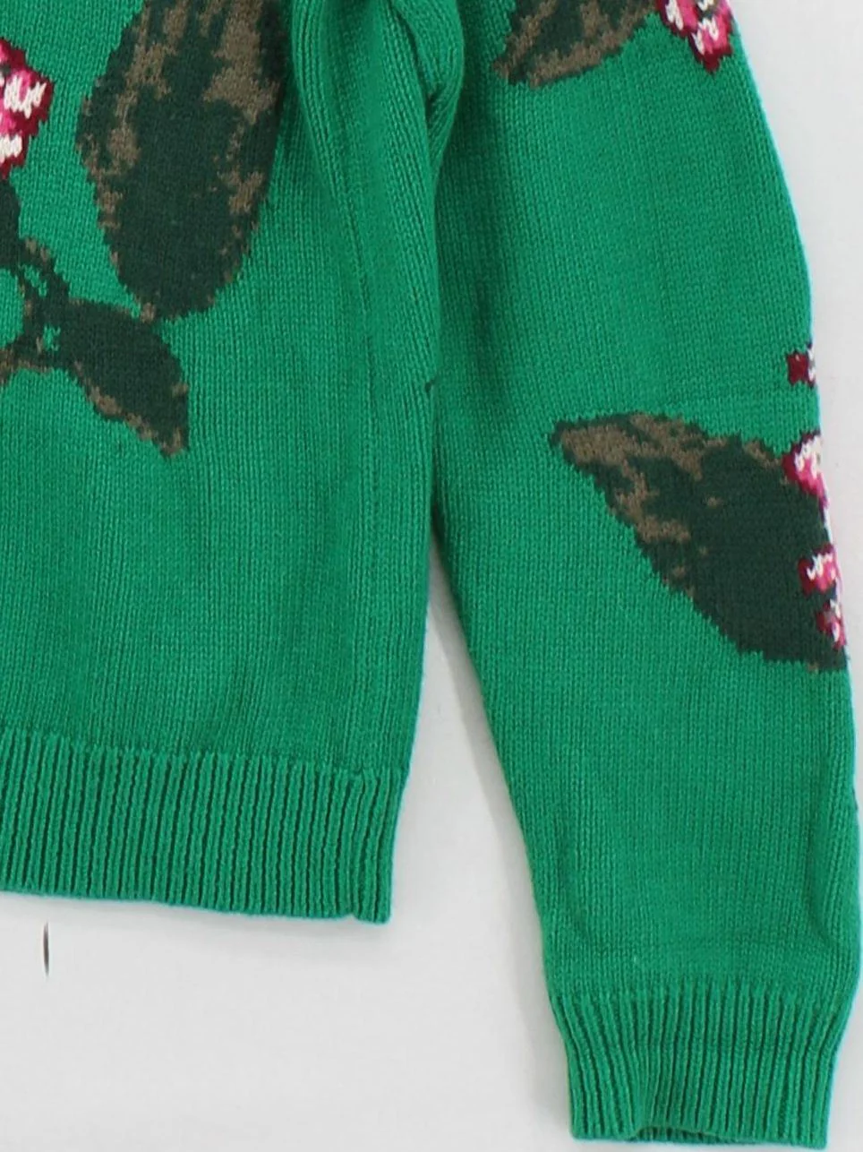 Ba&sh Women's Jumper S Green Floral 100% Other Round Neck Pullover - Image 4