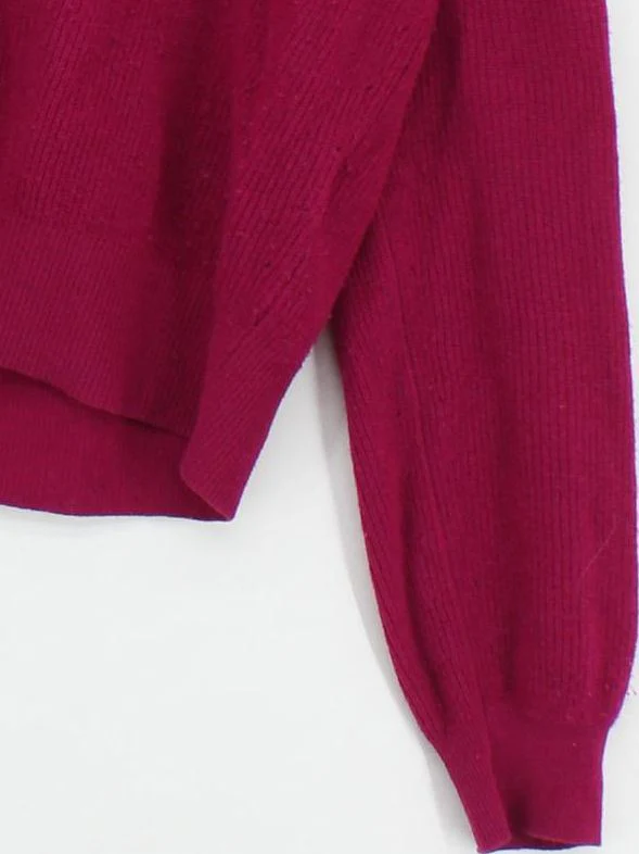 Ba&sh Women's Jumper S Red 100% Wool V-Neck Pullover - Image 4