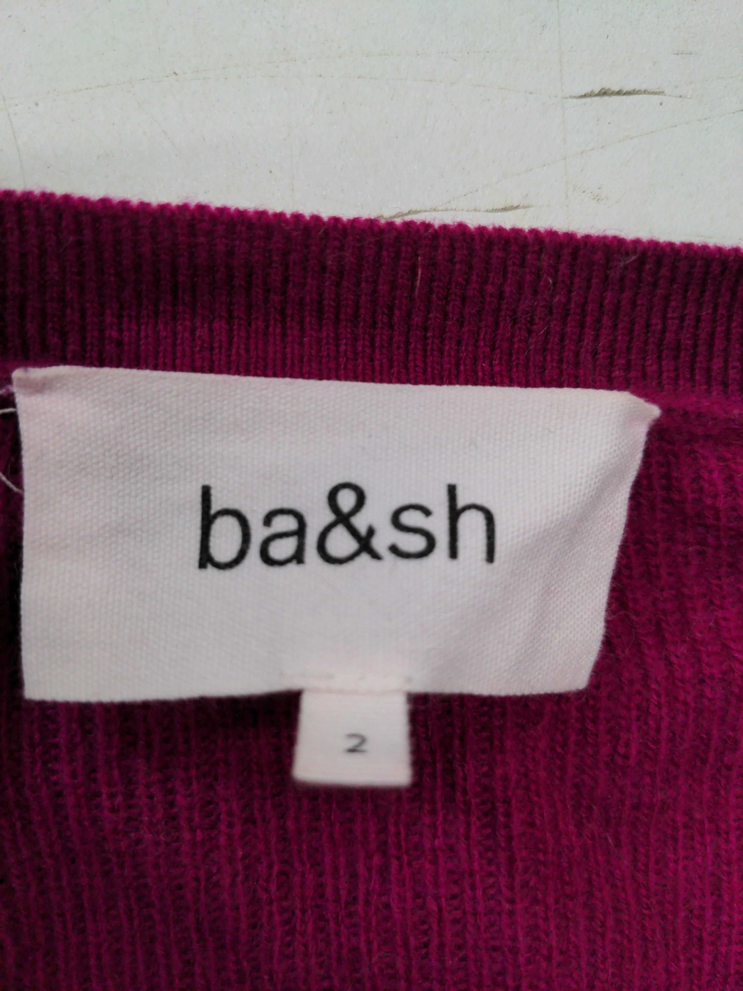 Ba&sh Women's Jumper S Red 100% Wool V-Neck Pullover - Image 6