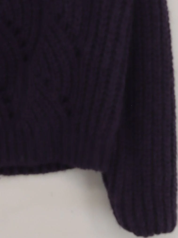 Ba&sh Women's Jumper UK 8 Purple Wool with Acrylic, Polyamide, Other Pullover - Image 4