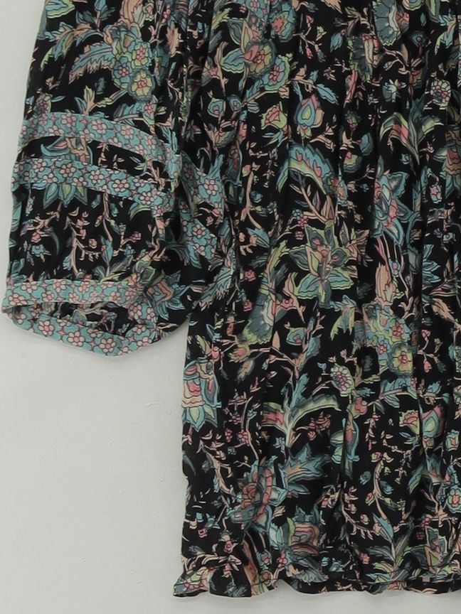 Ba&sh Women's Top M Black Floral 100% Other 3/4 Sleeve Collared Basic - Image 4