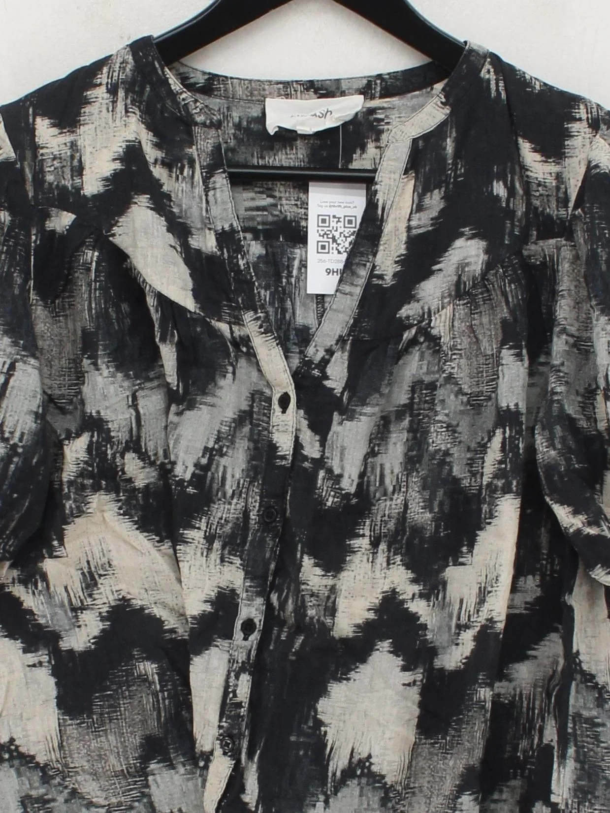 Ba&sh Women's Top S Multi Graphic 100% Cotton Short Sleeve Collared Basic - Image 3