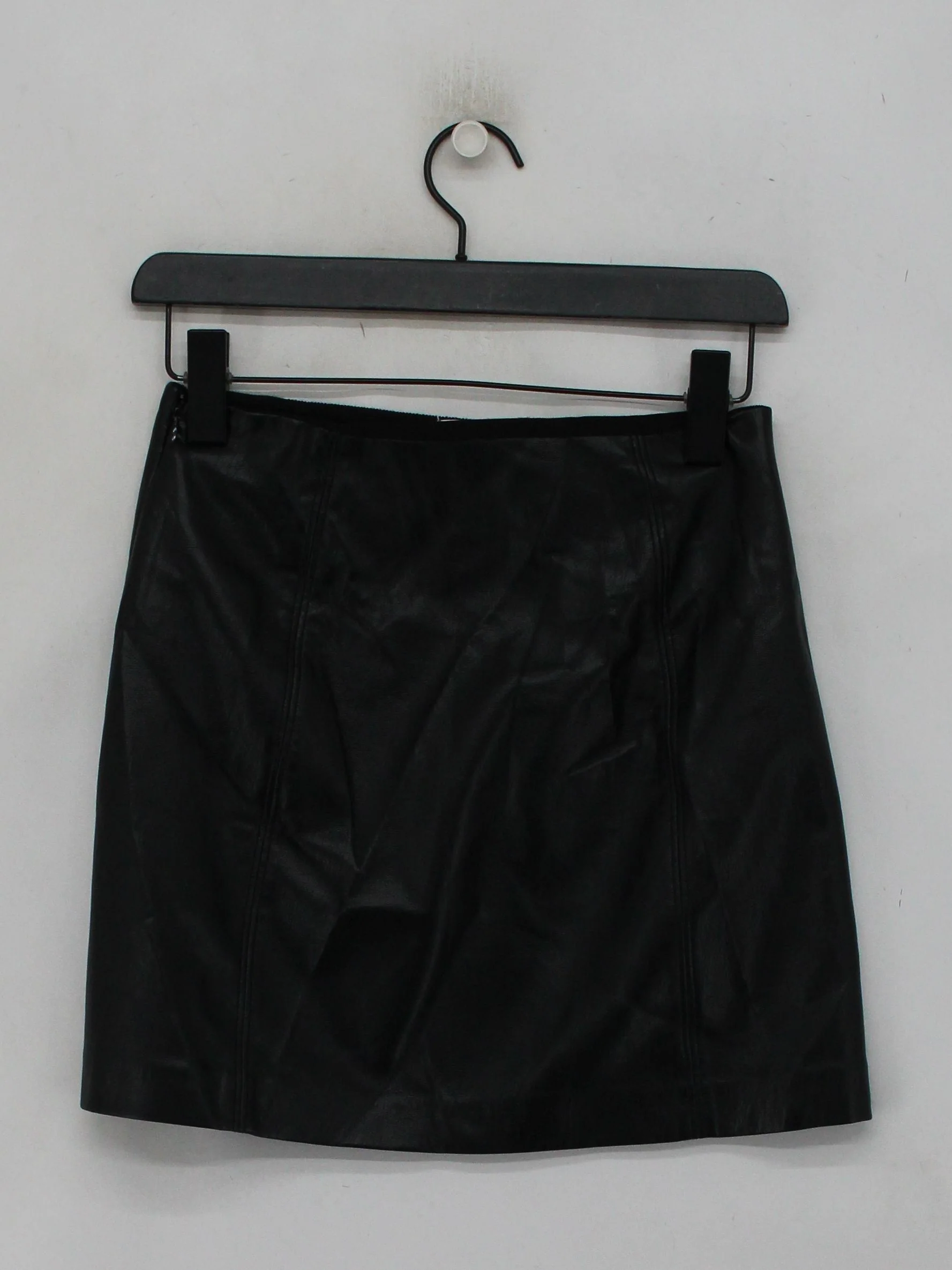 Babaton Women's Mini Skirt UK 6 Black Faux Leather with Polyester Short Mini - Image 2