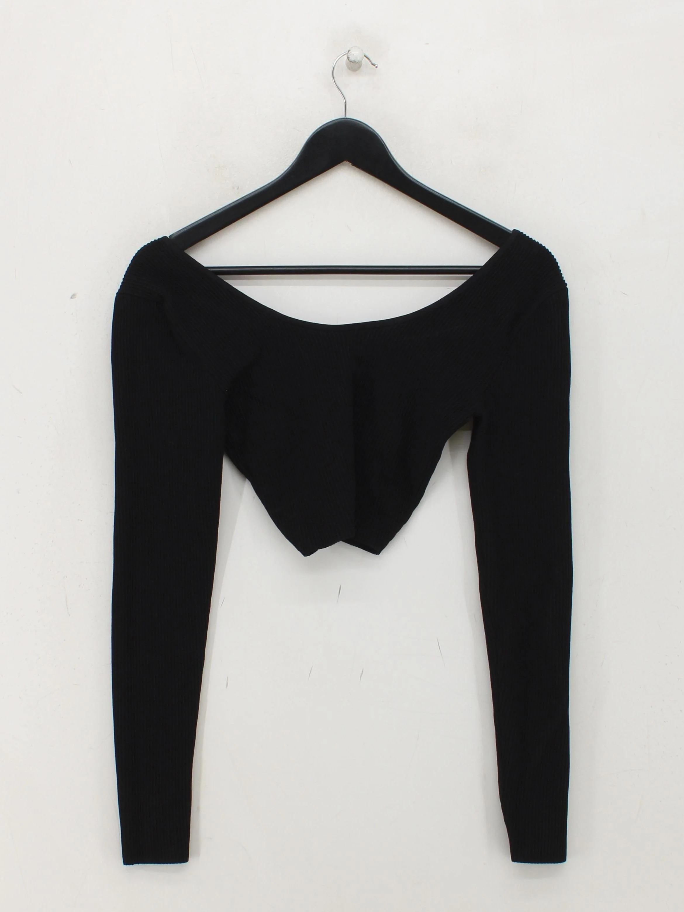 Babaton Women's Top S Black Nylon with Elastane Long Sleeve Square Neck Cropped - Image 2