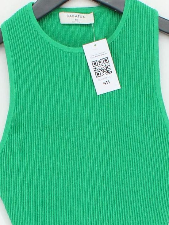Babaton Women's Top XS Green Nylon with Elastane Sleeveless Round Neck Cropped - Image 3
