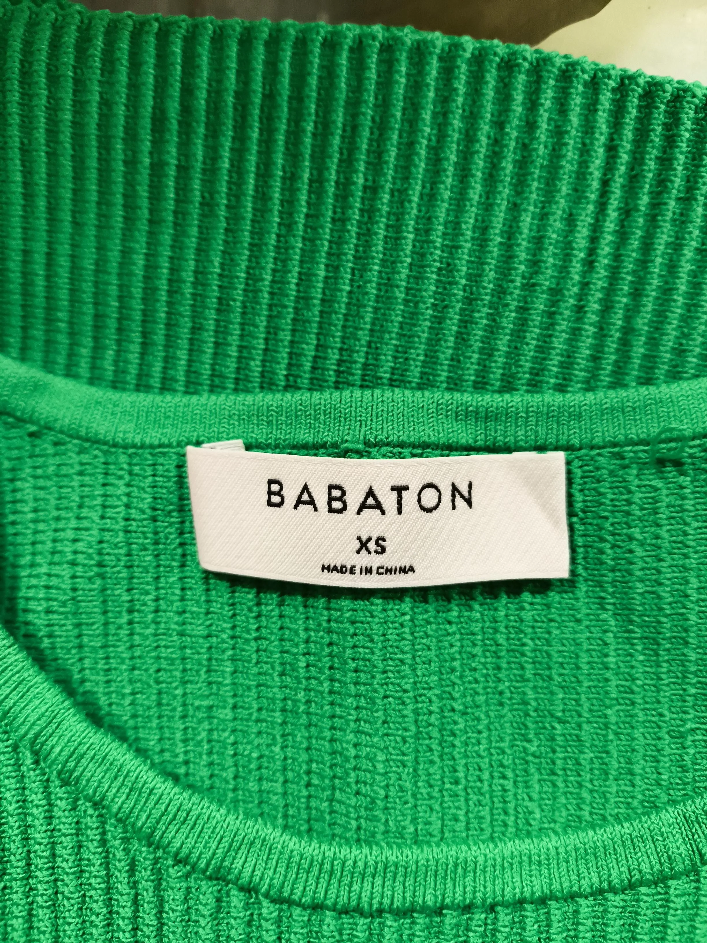 Babaton Women's Top XS Green Nylon with Elastane Sleeveless Round Neck Cropped - Image 5