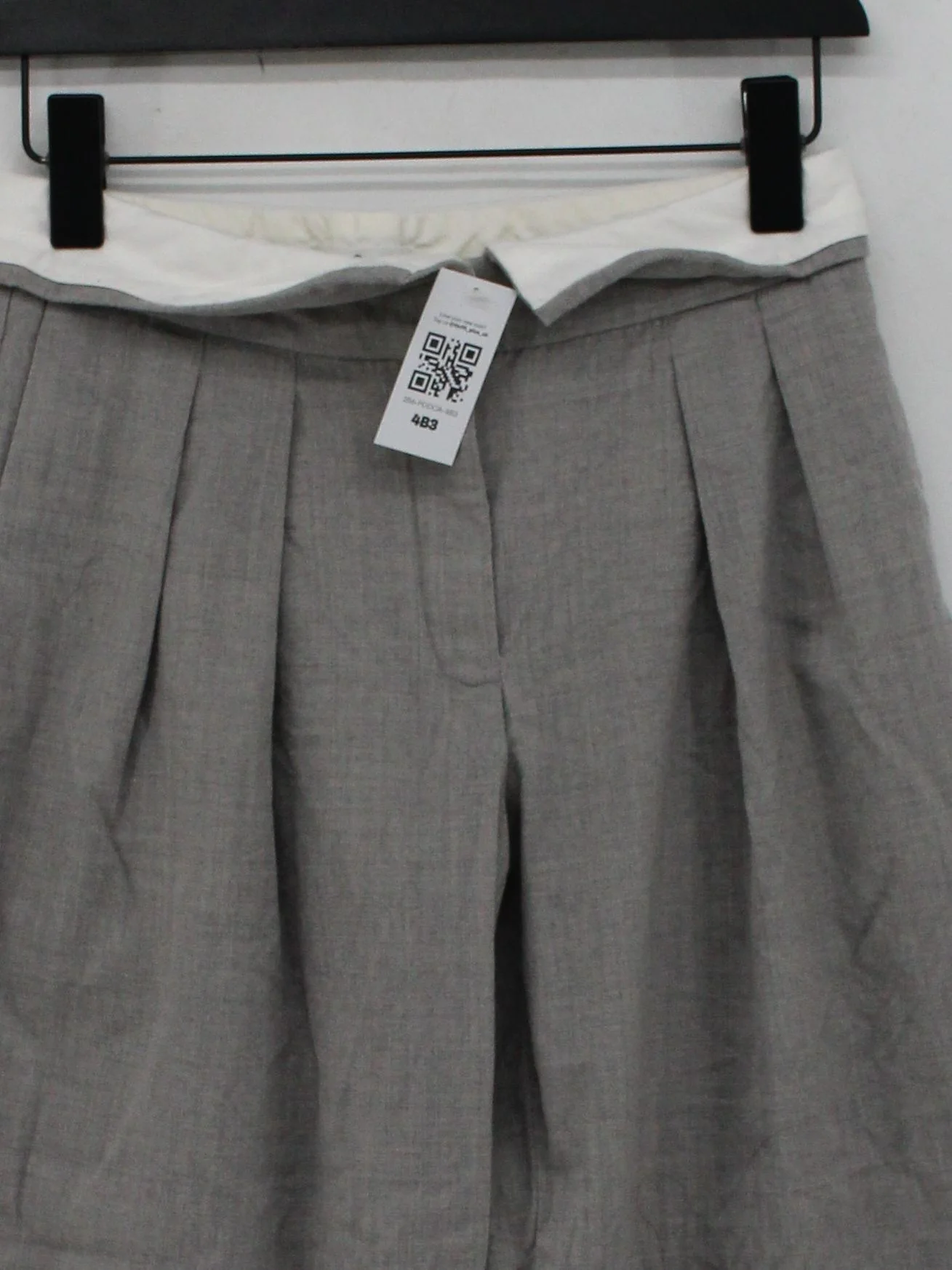 Babaton Women's Trousers M Grey Wool with Elastane Wide-Leg Cropped - Image 3