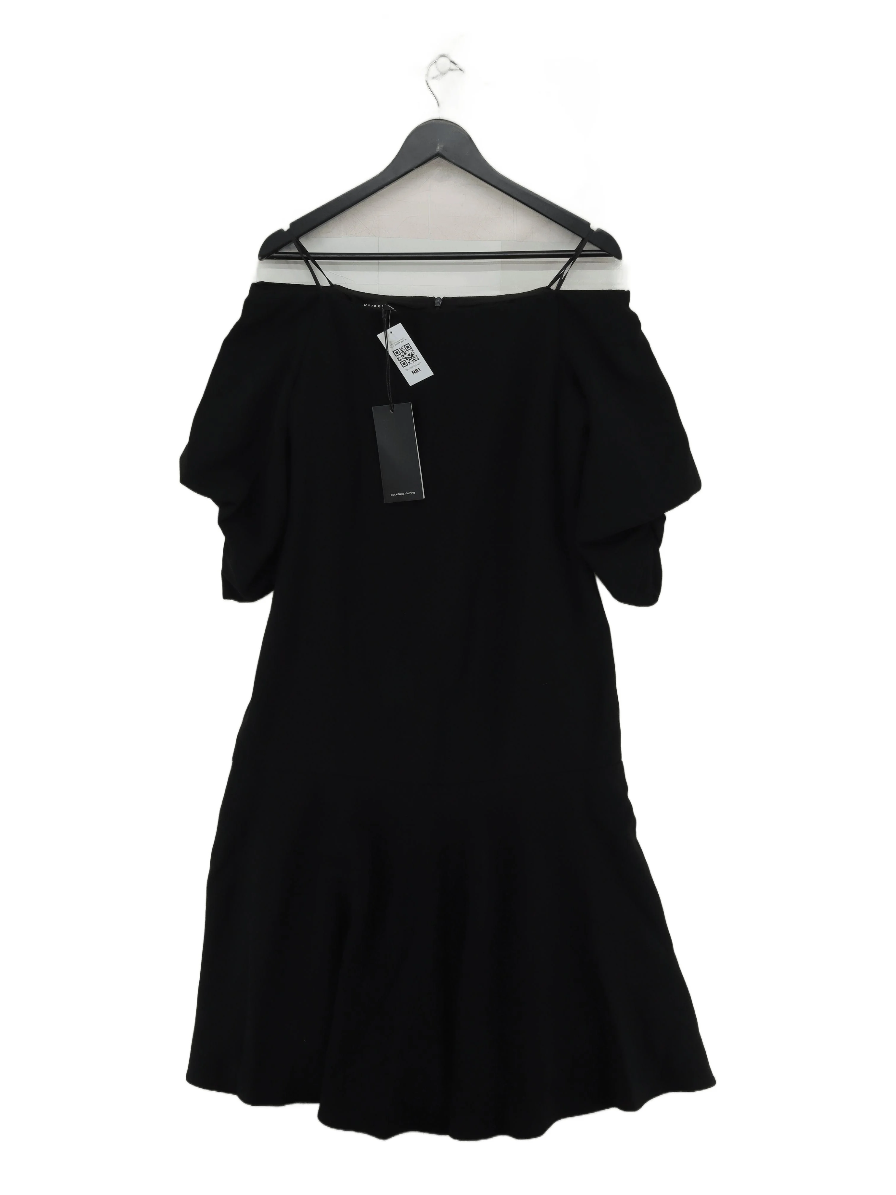 Backstage A-Line Midi Dress M in Black