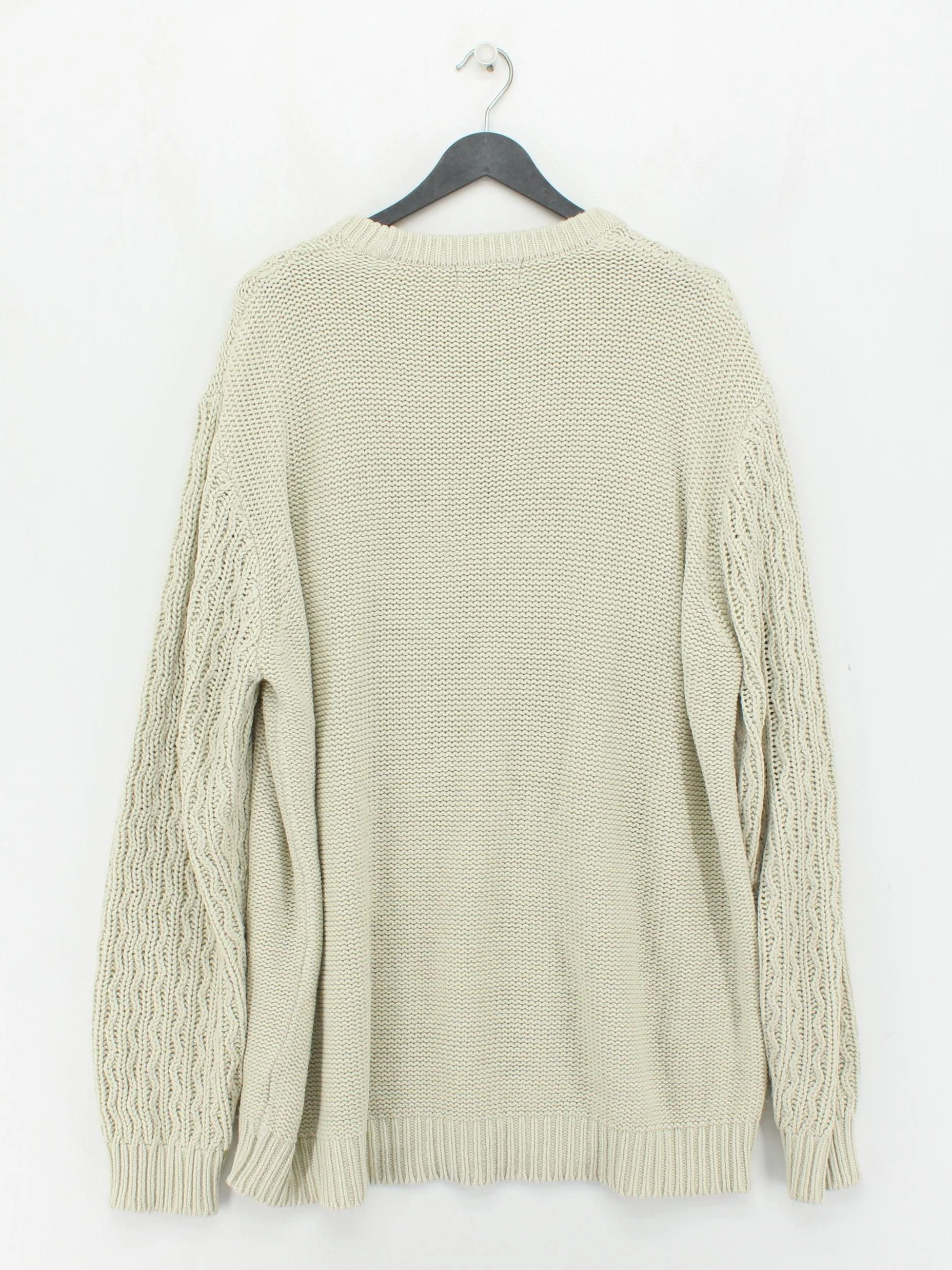 BadRhino Men's Jumper XXXL Cream 100% Acrylic Round Neck Pullover - Image 2