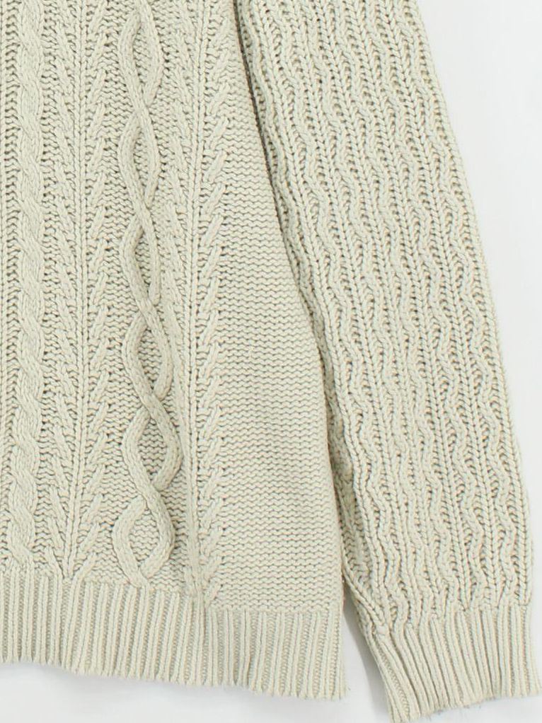 BadRhino Men's Jumper XXXL Cream 100% Acrylic Round Neck Pullover - Image 4