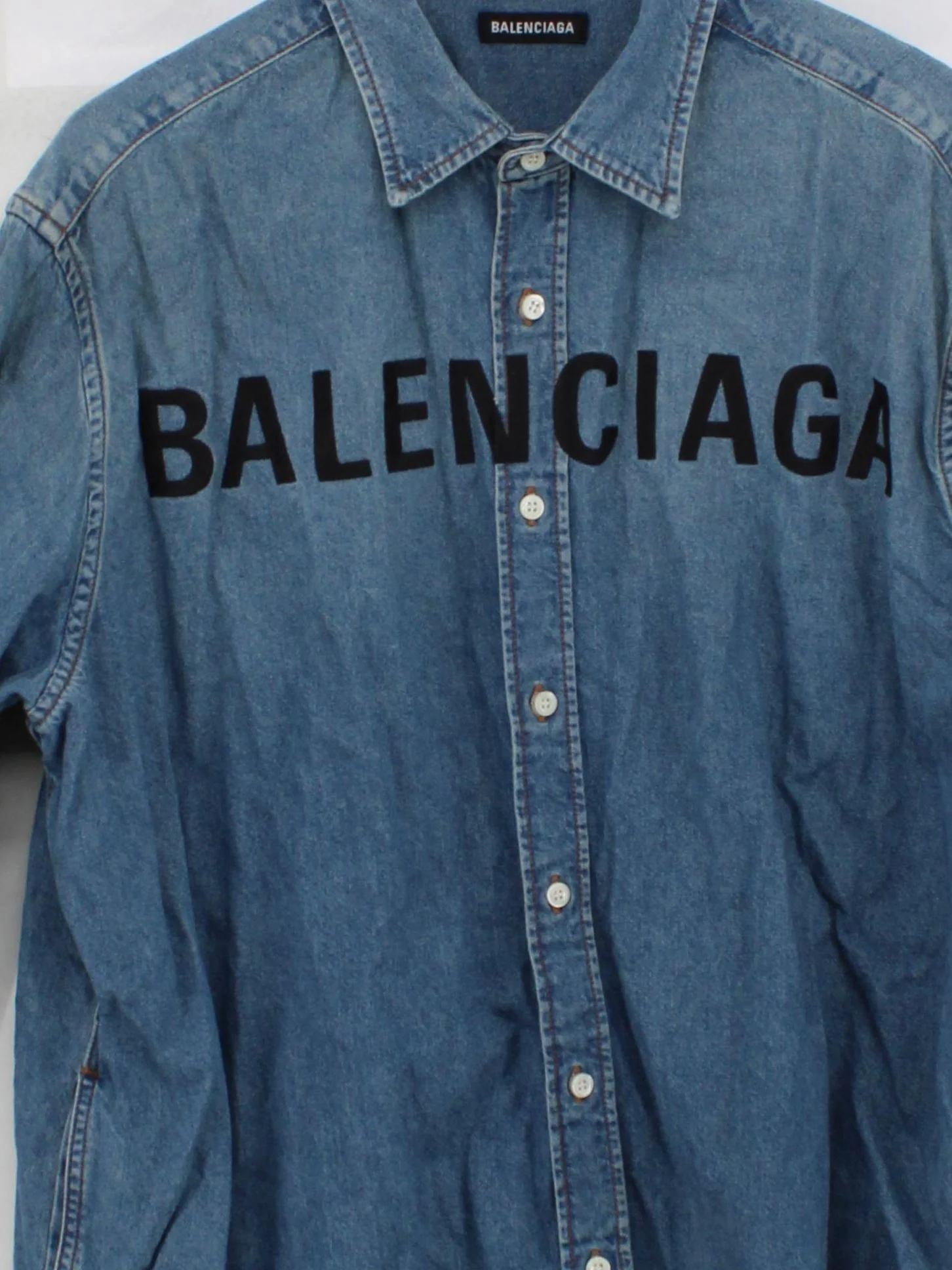 Balenciaga Men's Shirt XL Blue Graphic Cotton with Polyester Basic - Image 3