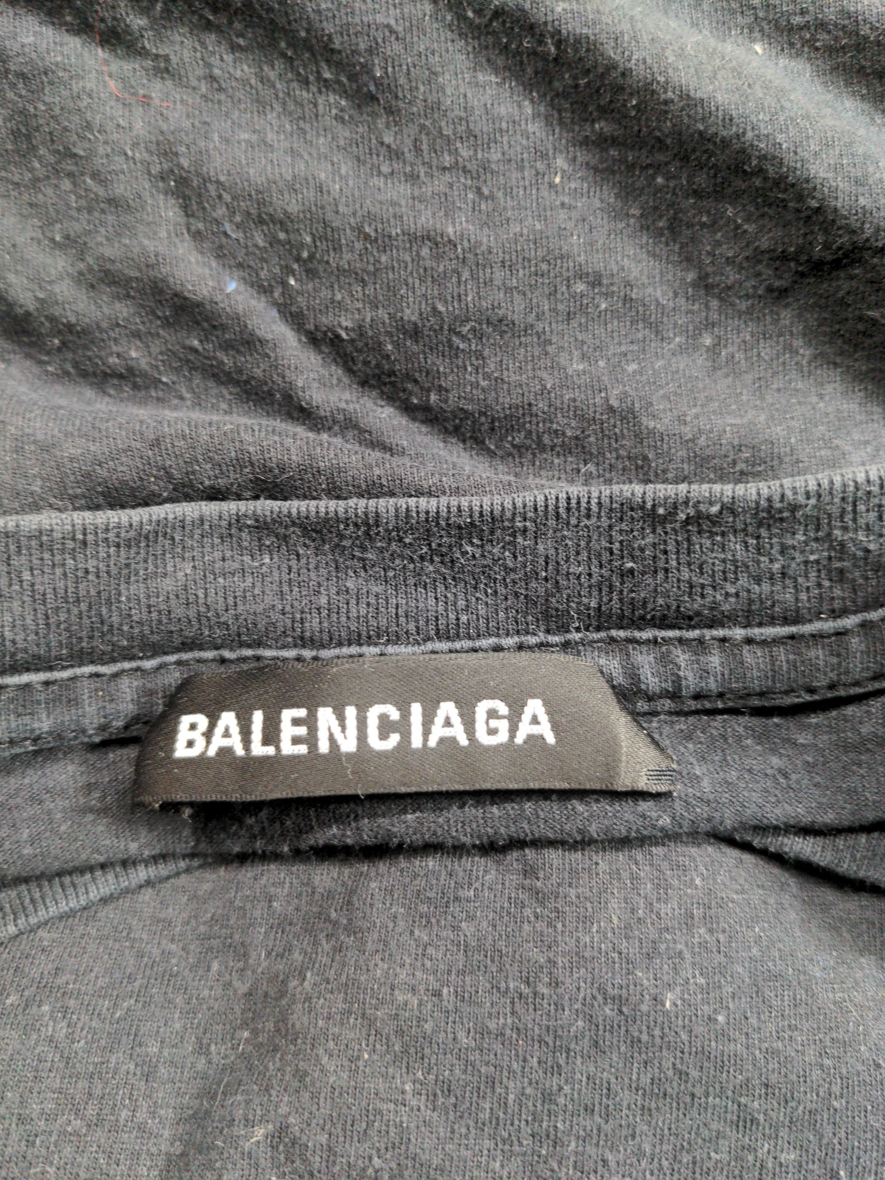 Balenciaga Men's T-Shirt M Black Graphic 100% Cotton Basic - Image 11