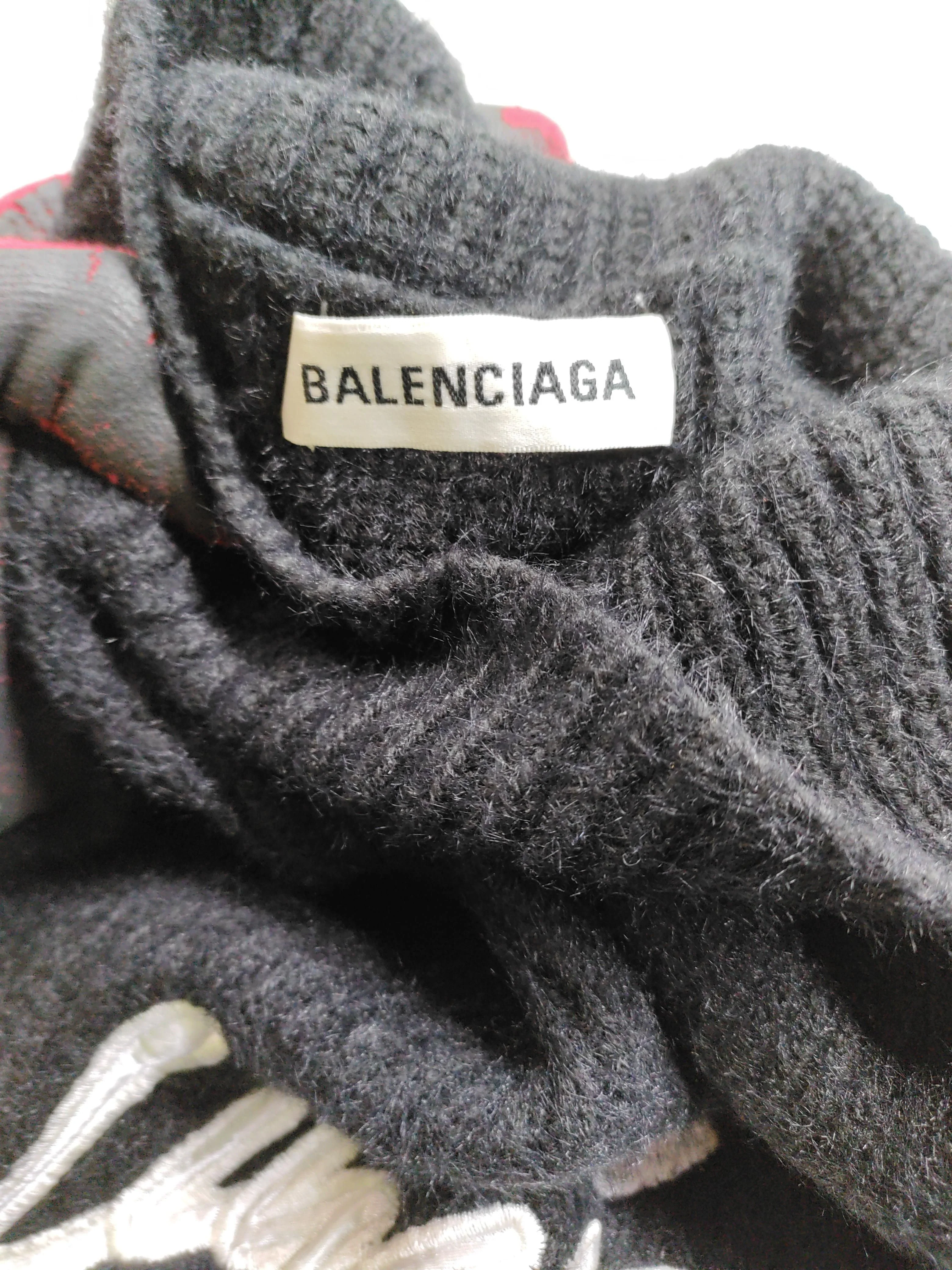 Balenciaga Women's Jumper S Black Viscose with Cotton, Polyester Pullover - Image 6