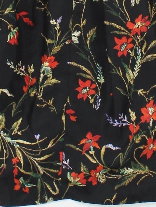 Balenciaga Women's Top S Black Floral 100% Silk Short Sleeve Round Neck Basic - Image 4