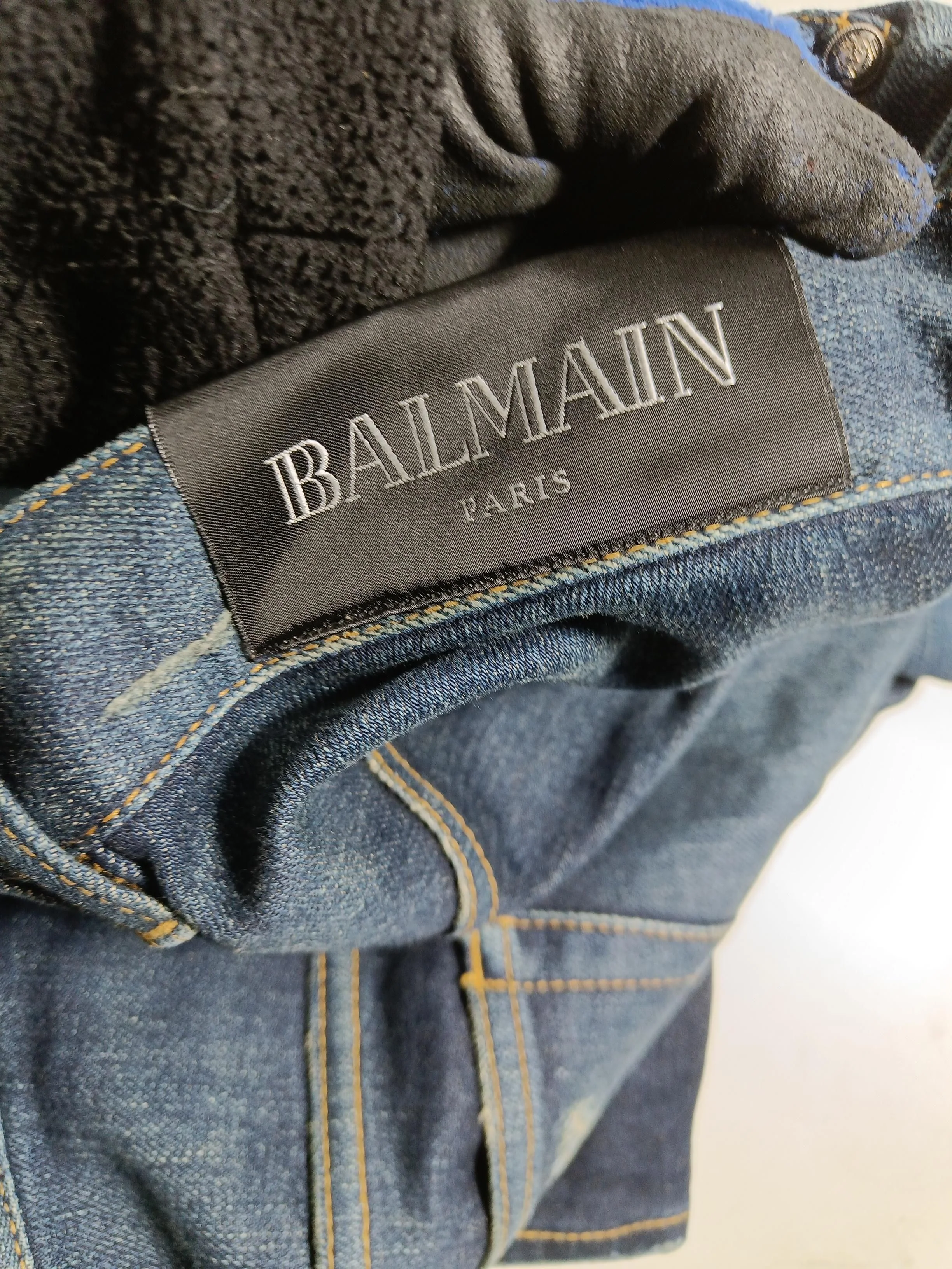 Balmain Men's Jeans W 40 in Blue Cotton with Elastane Straight - Image 5