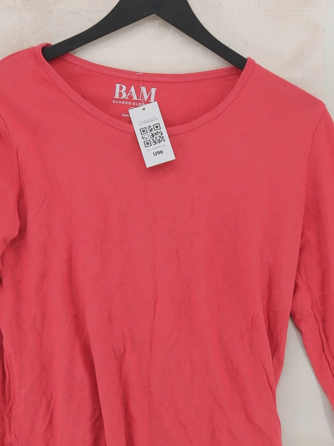 Bam Bamboo Women's T-Shirt M Red 100% Cotton Short Sleeve Round Neck Basic - Image 3