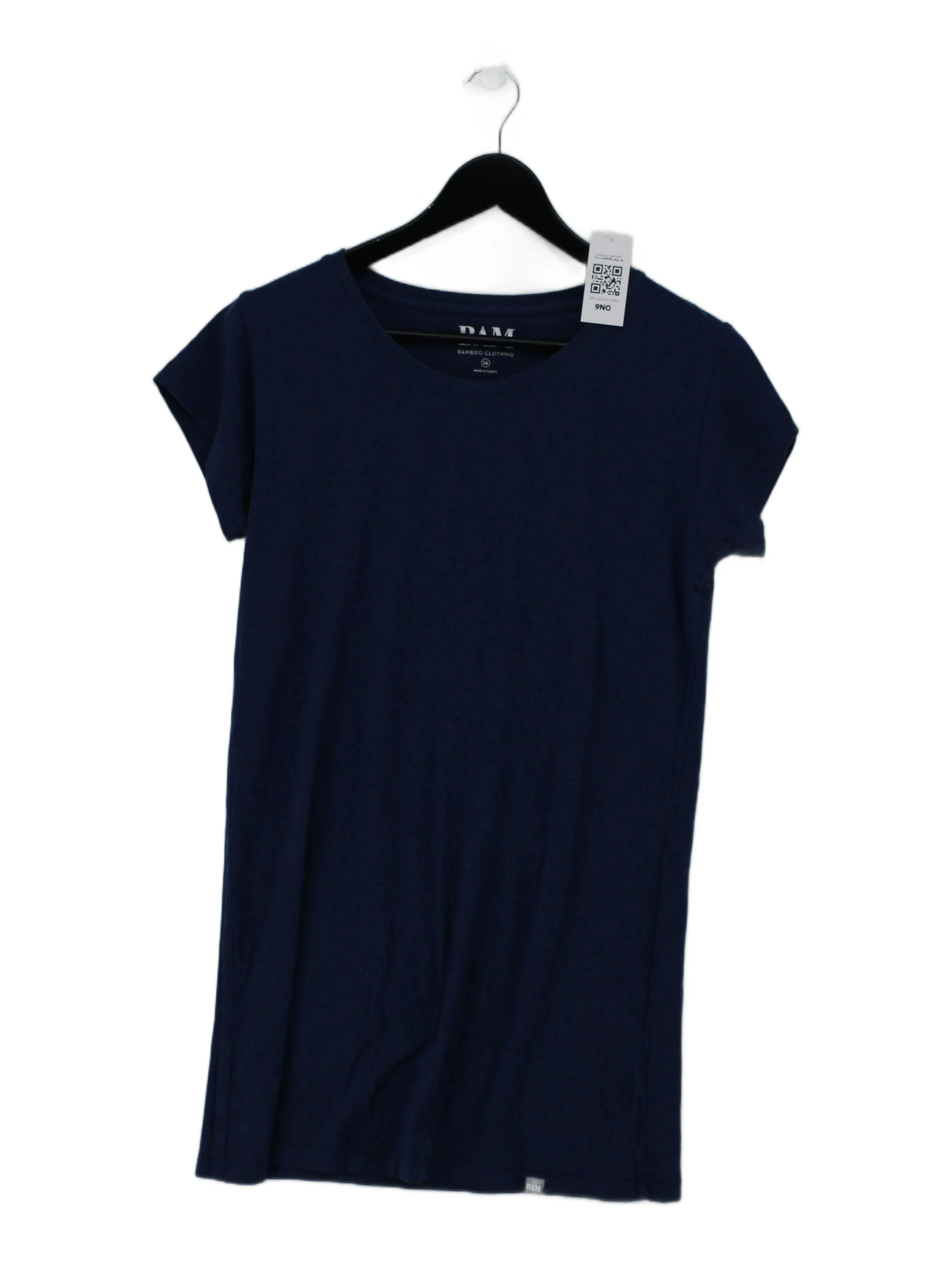 Bam Bamboo Women's T-Shirt UK 14 Blue Viscose with Cotton, Elastane Basic