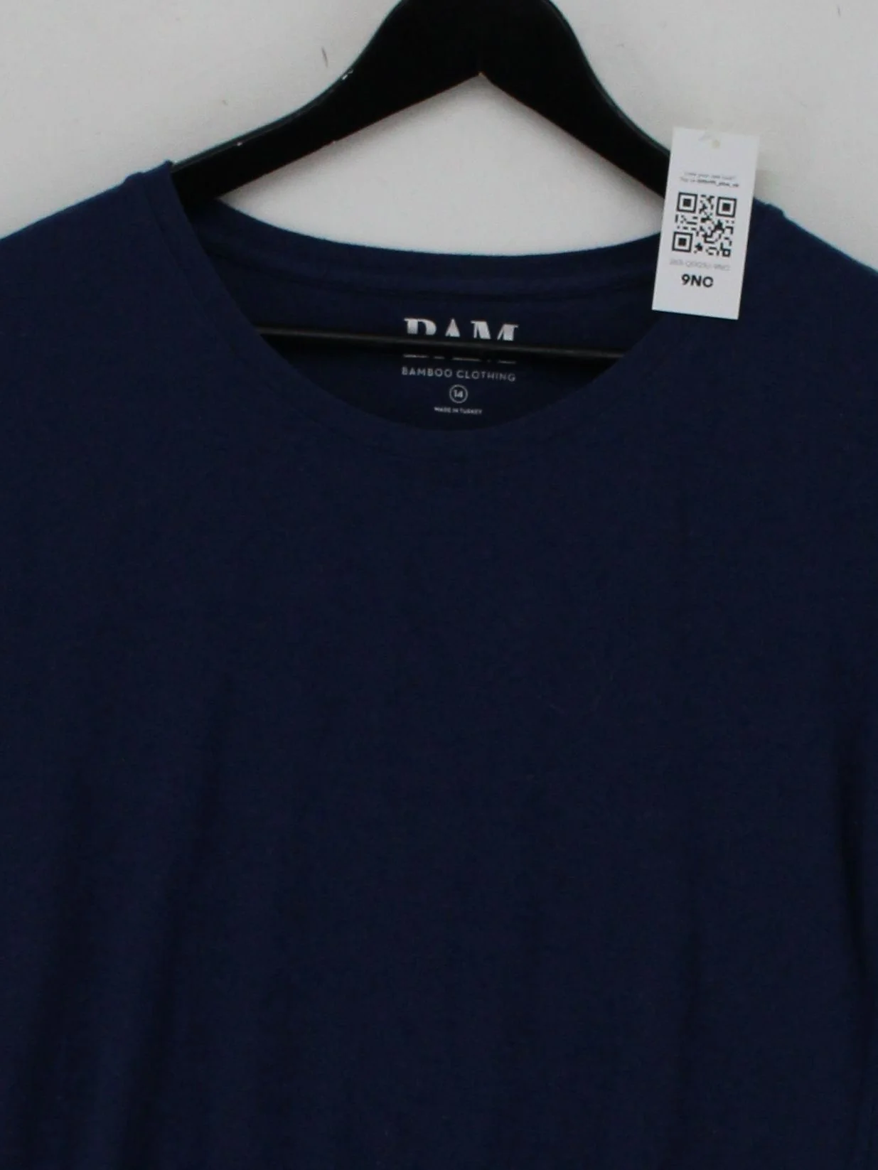 Bam Bamboo Women's T-Shirt UK 14 Blue Viscose with Cotton, Elastane Basic - Image 3